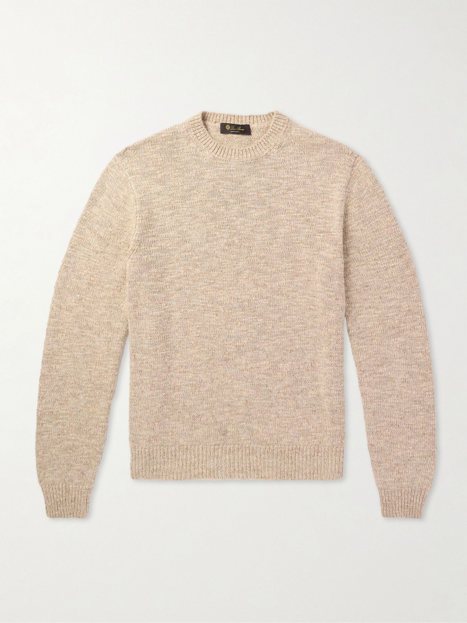 Silk, Cashmere and Linen-Blend Sweater Neutral - 1