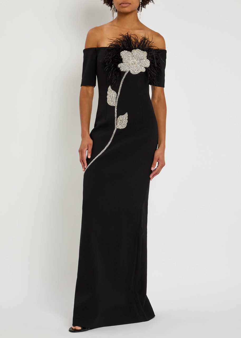 Rebecca Vallance Starlight Embellished Crepe Gown - 4