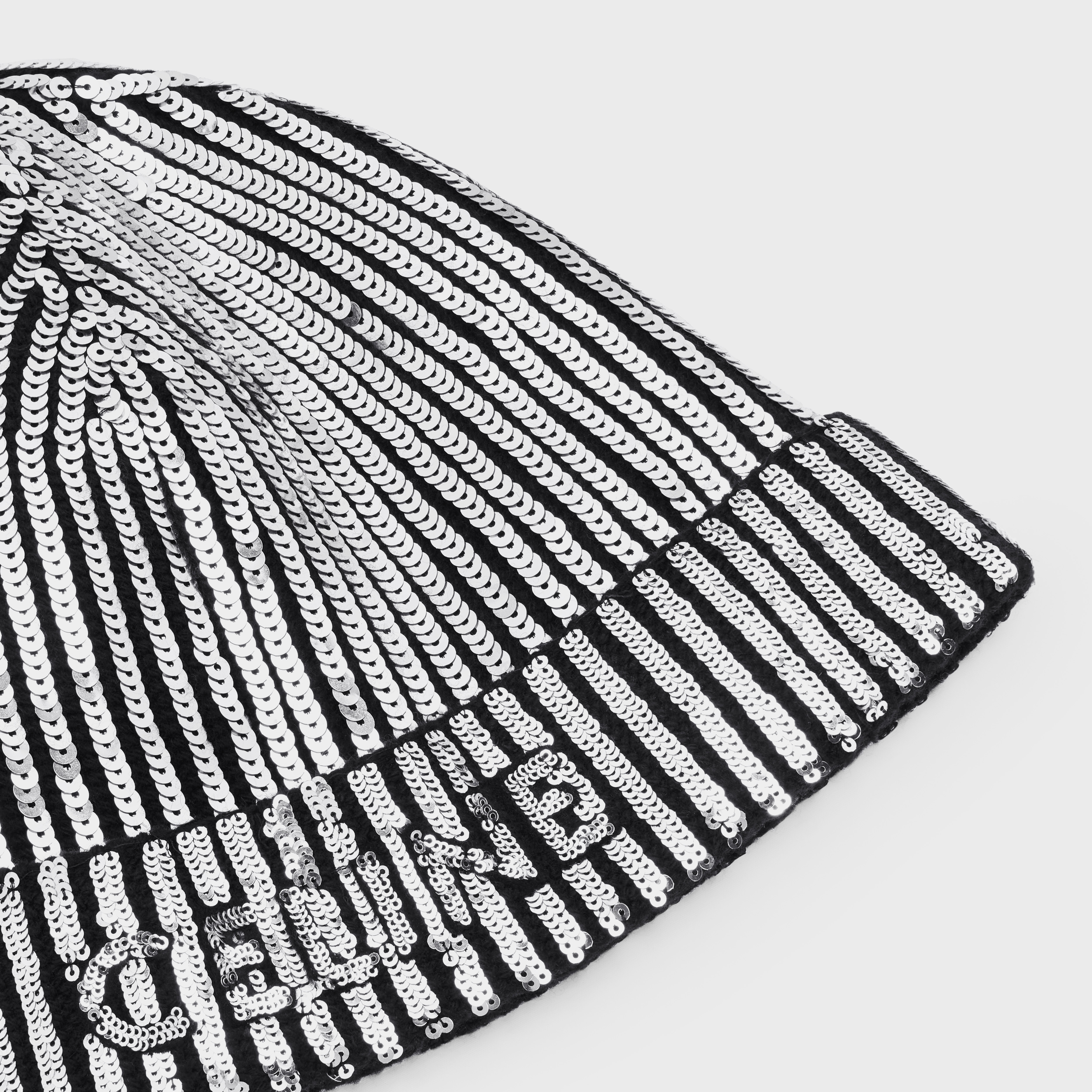 CELINE SEQUINED BEANIE IN RIBBED WOOL - 2