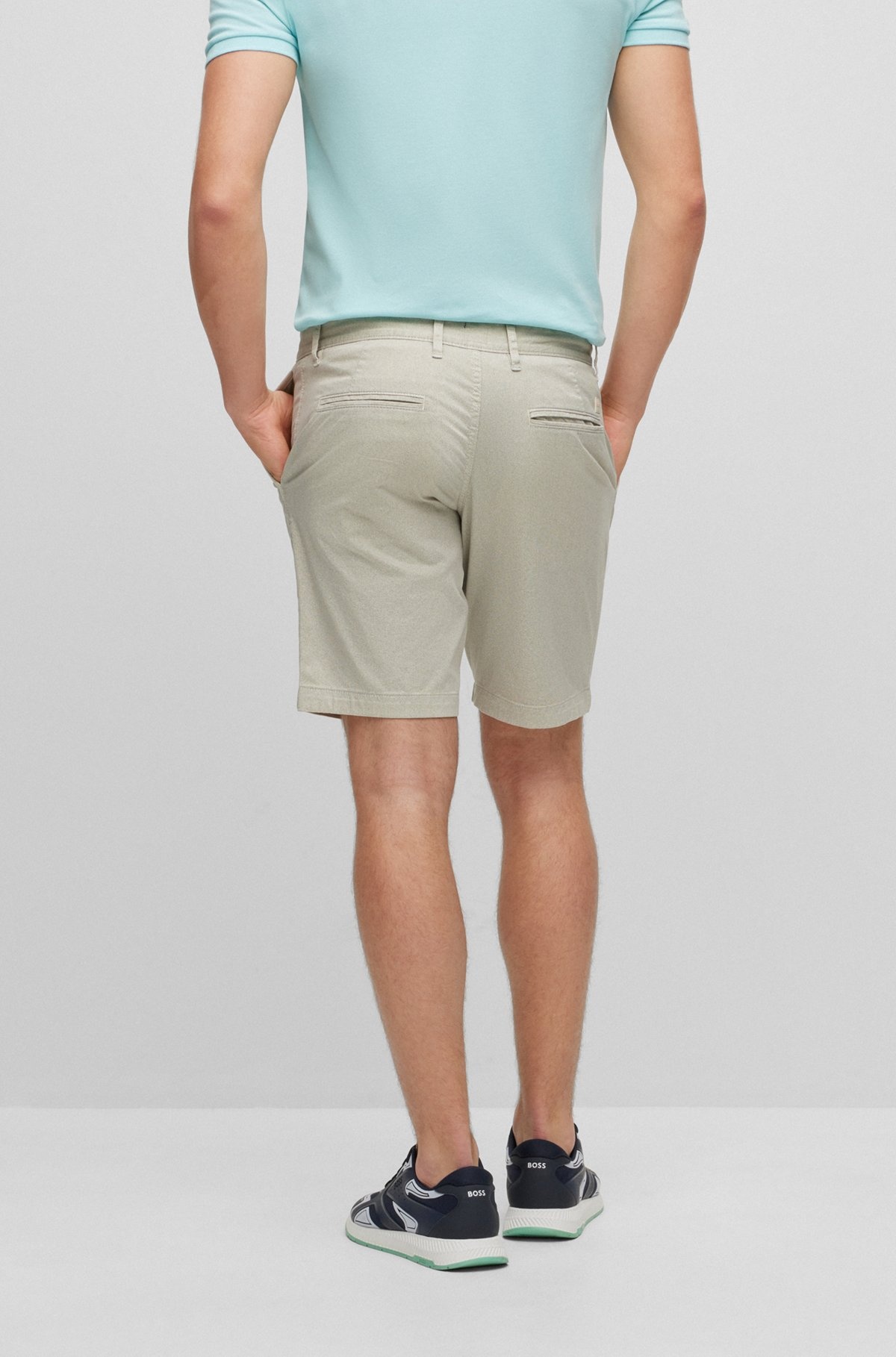 SLIM-FIT SHORTS IN PRINTED STRETCH-COTTON TWILL - 4