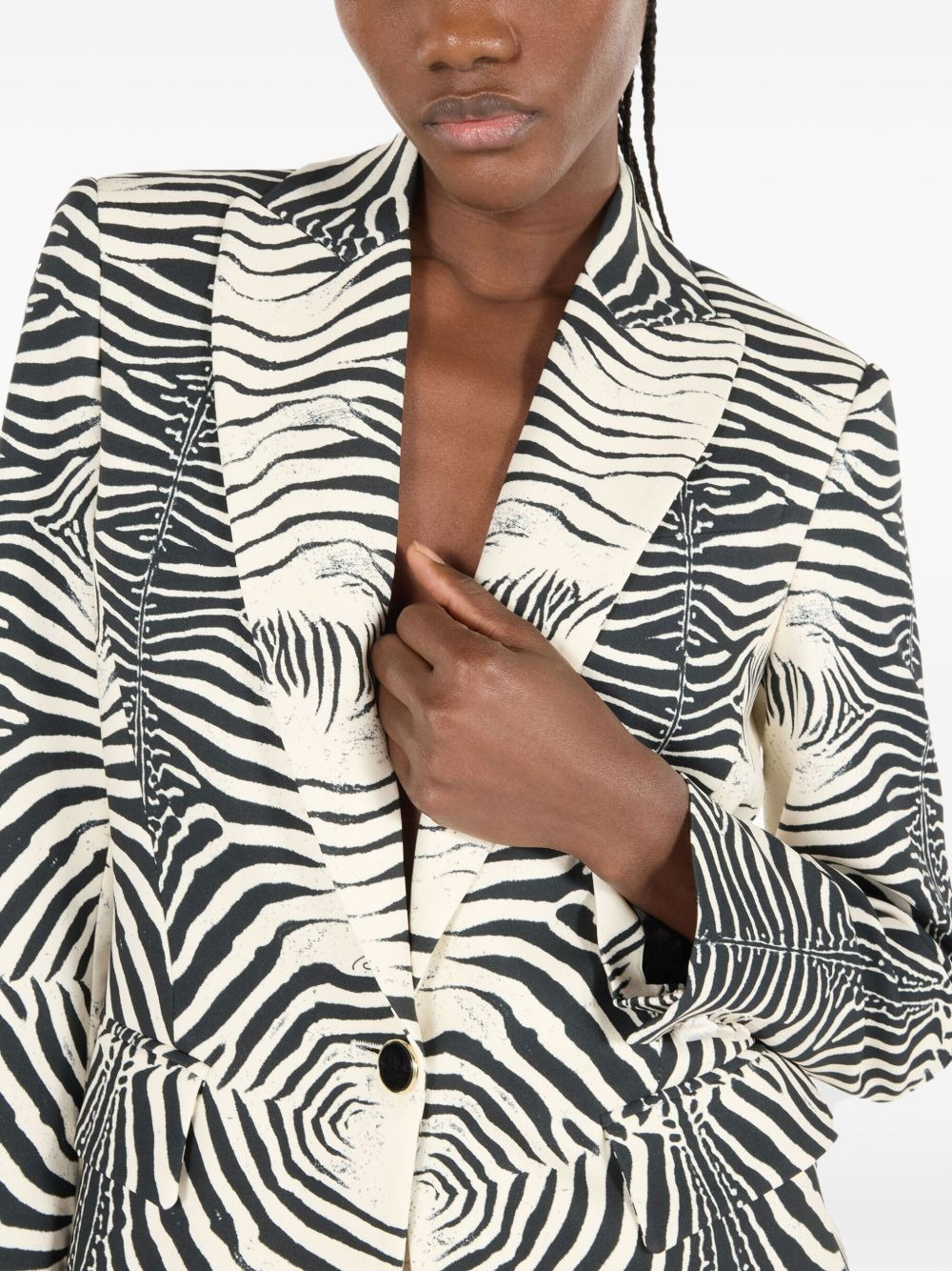 tiger-print blazer - 5