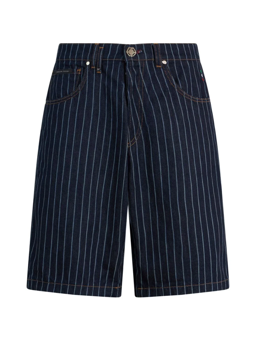 pinstripe denim shorts - 1