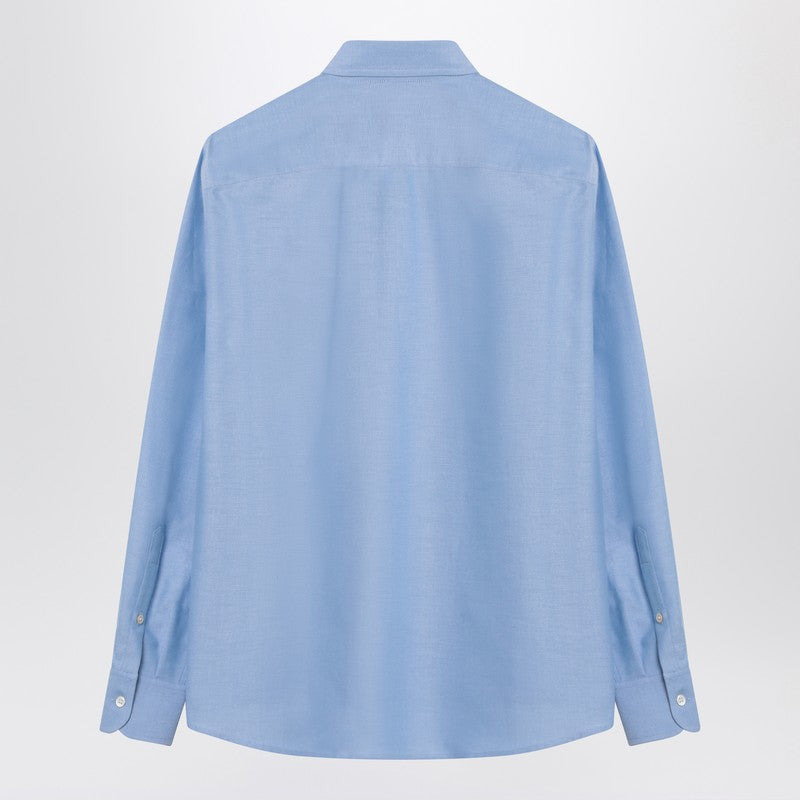 Valentino Light Blue Cotton Button-Down Shirt Men - 2