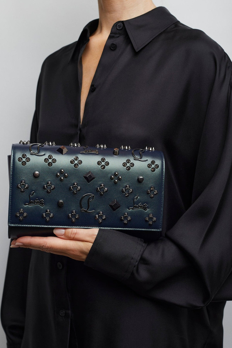 Christian Louboutin Paloma black leather clutch outlook