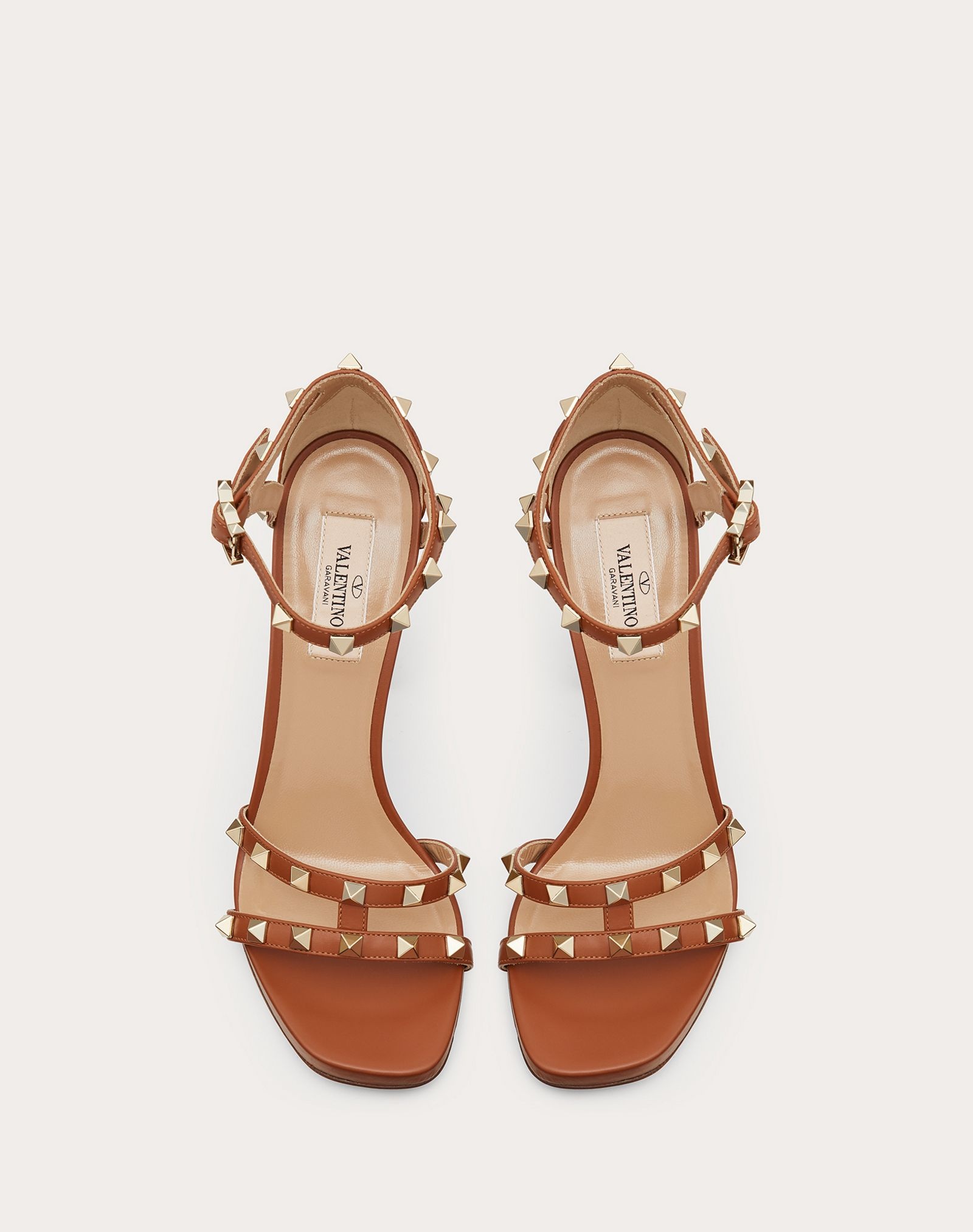 Rockstud elk-print calfskin sandal 100 mm - 4