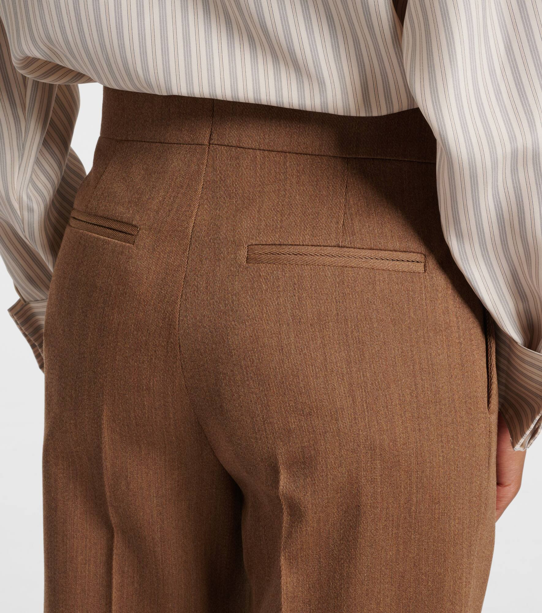Agel high-rise virgin wool wide-leg pants - 6