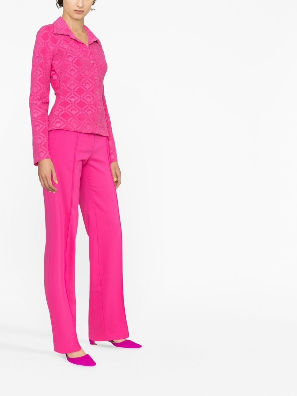 button-fastening jacquard top - 3