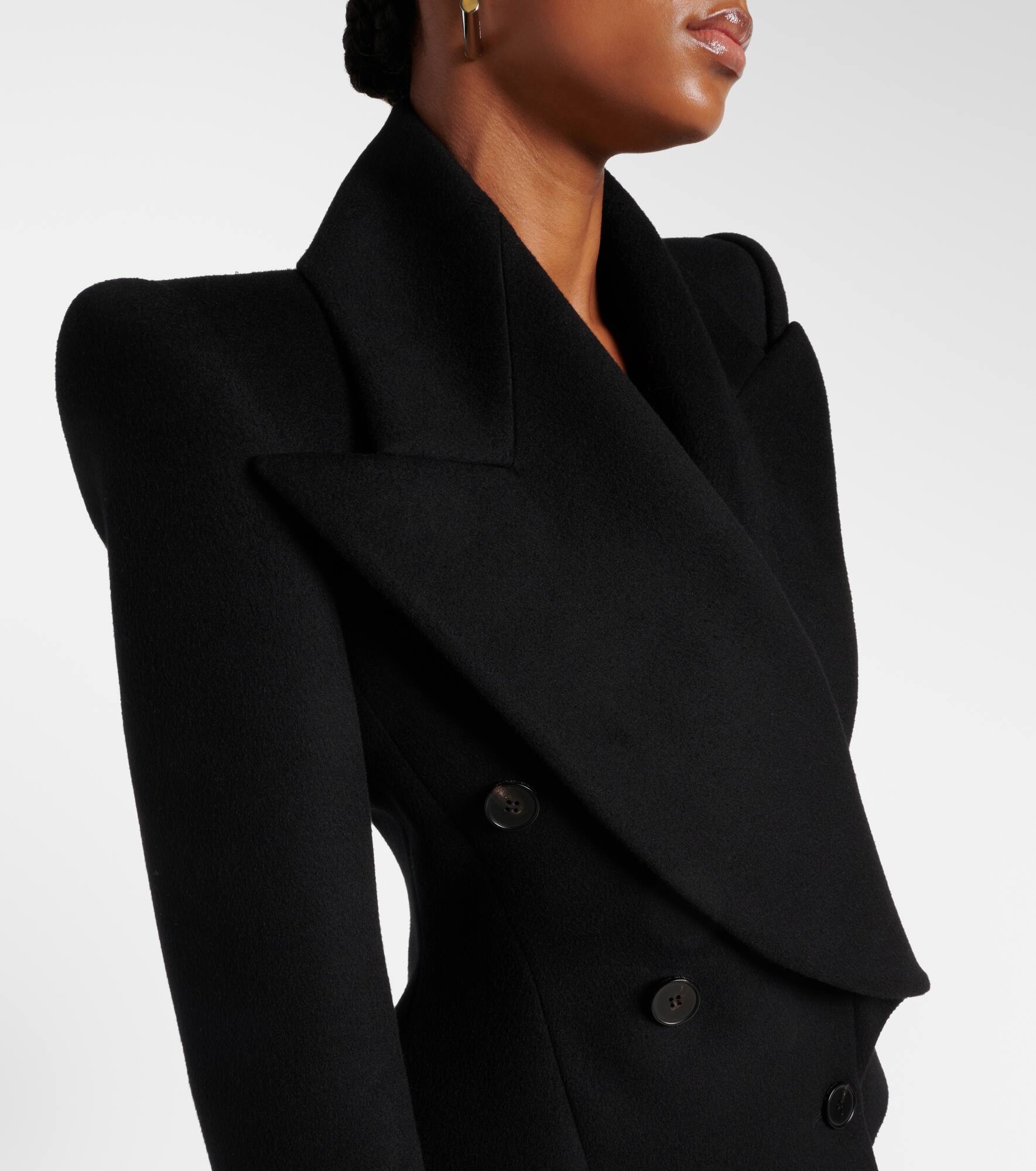 Double-breasted wool and cashmere blazer - 4