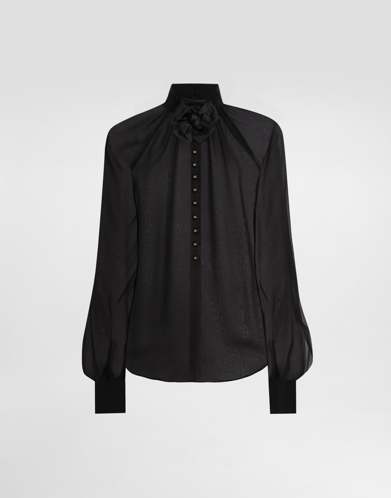 Chiffon blouse with flower detailing 1