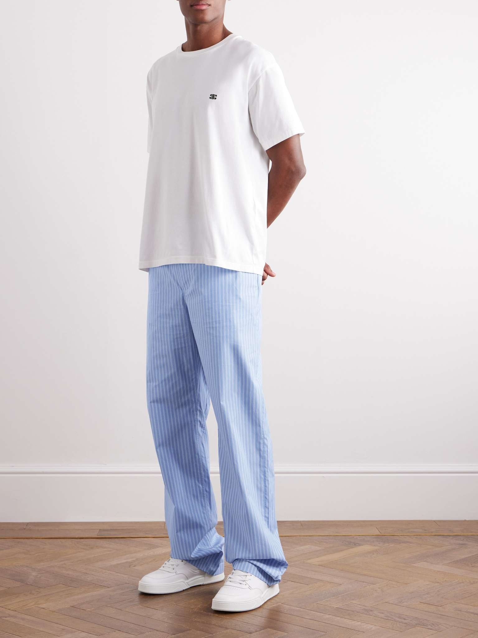 triomphe pajama pants in striped poplin