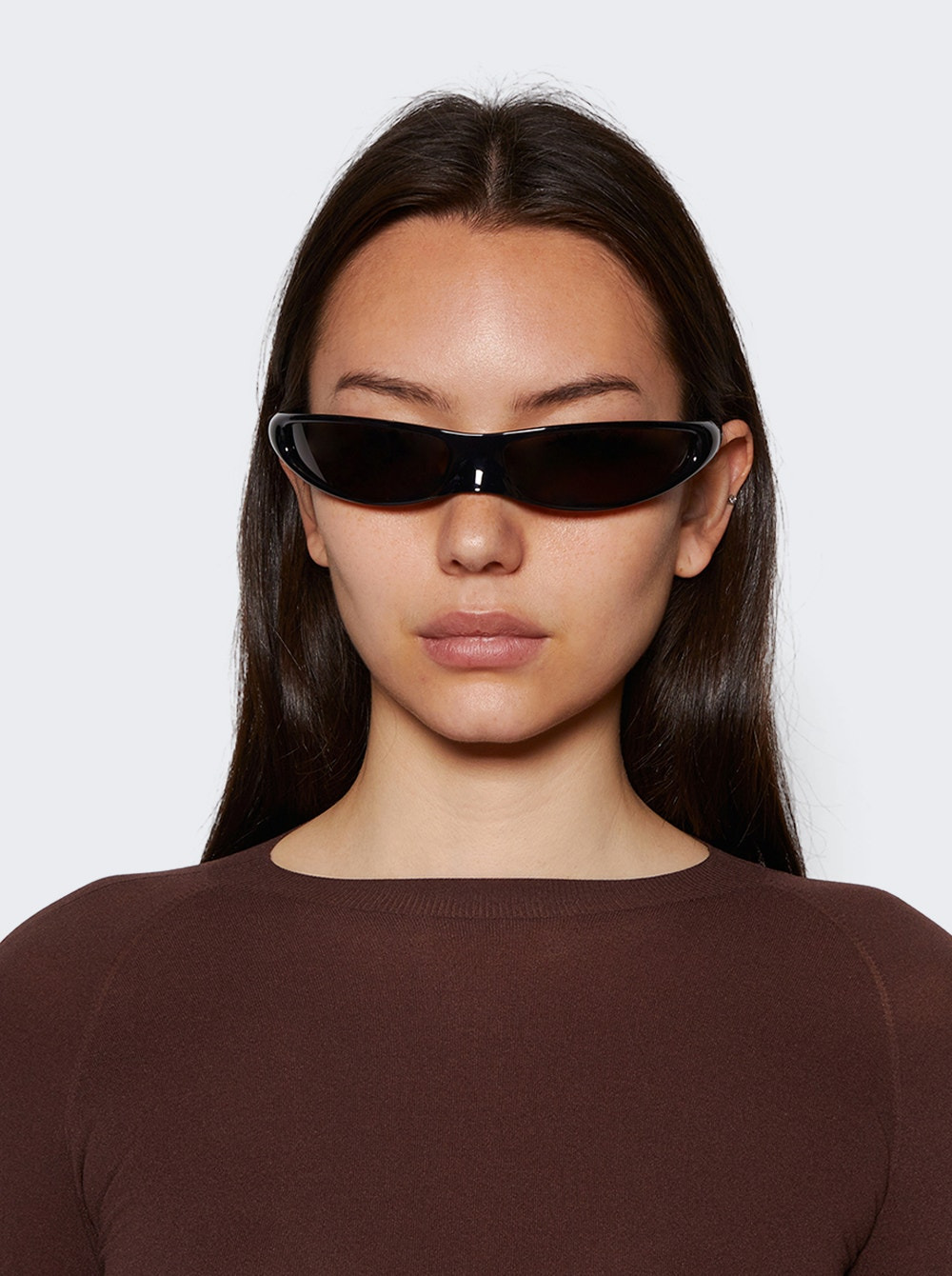 Blade Rectangle Sunglasses Shiny Black - 2