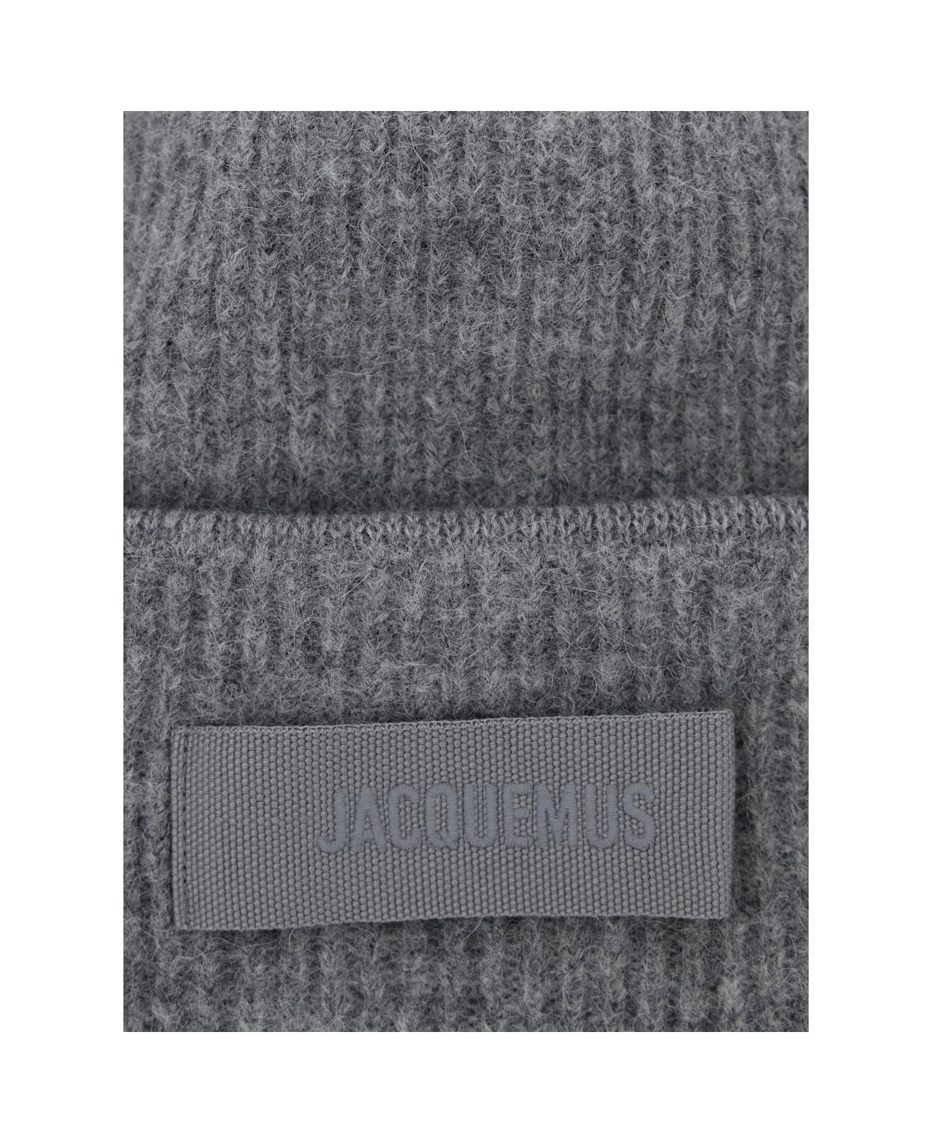 Grey 'le Bonnet Gros Grain' With Logo Patch On The Brim In Cashmere And Wool Man - 3
