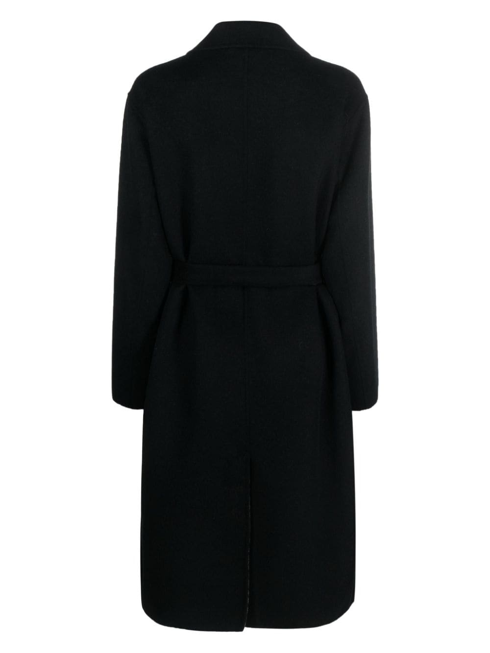 monogram-jacquard belt wool-blend coat - 2