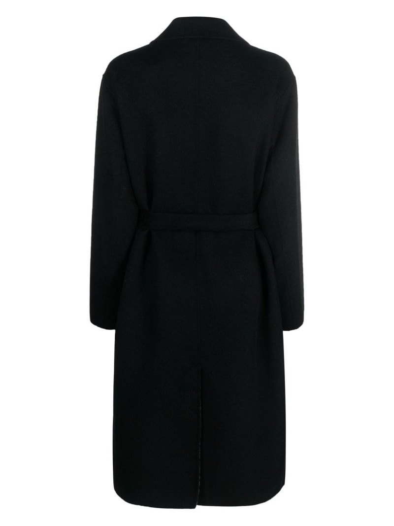 BOSS monogram-jacquard belt wool-blend coat outlook