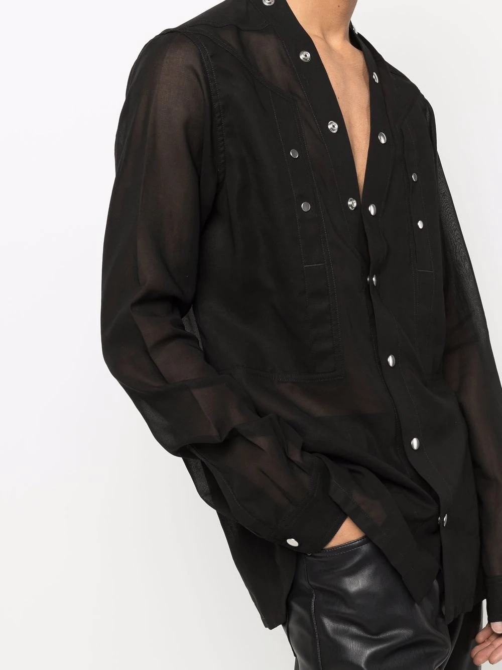 long-sleeve button-fastening shirt - 5