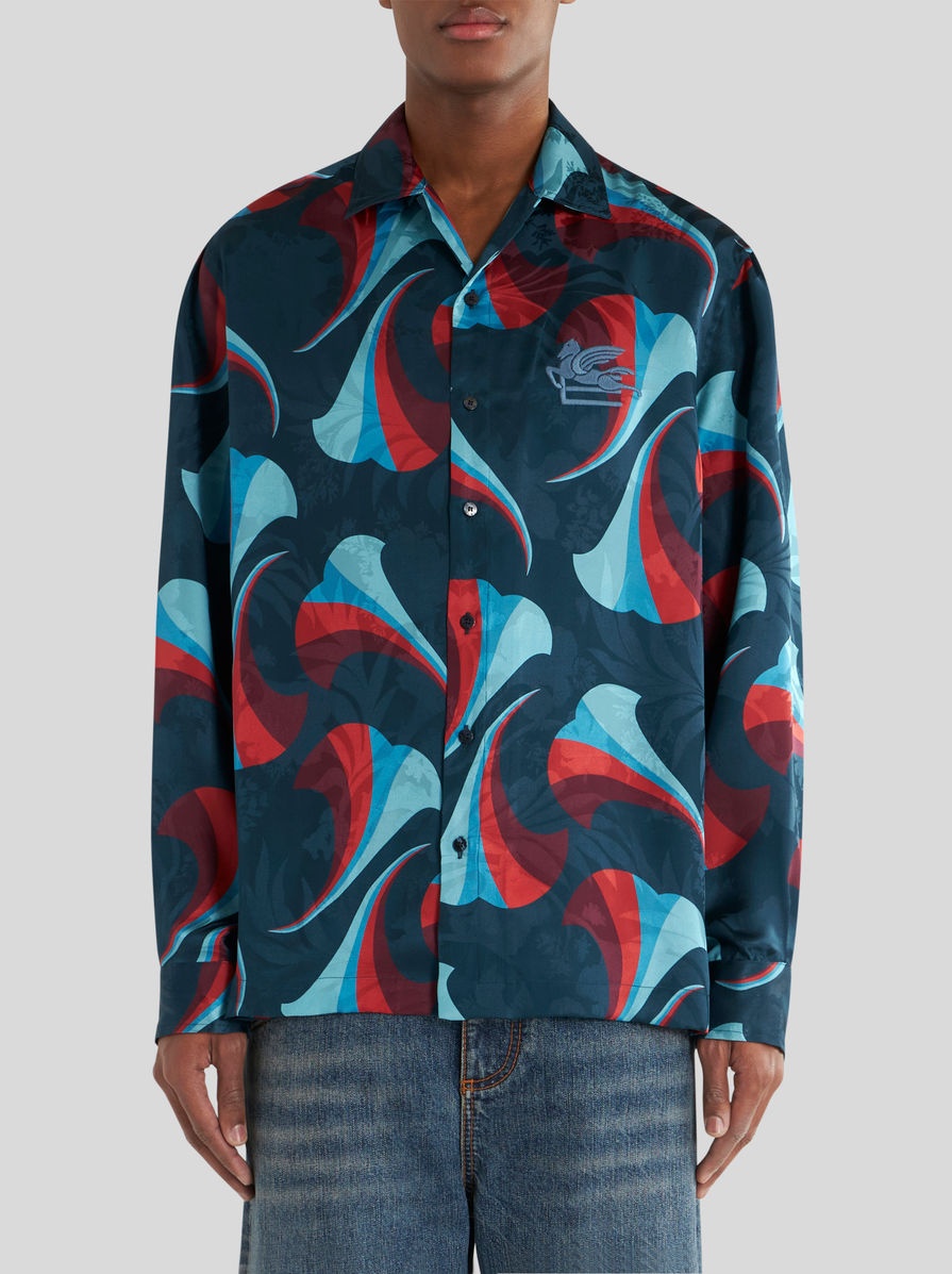 SILK BOWLING SHIRT WITH FLORAL PRINT - 2