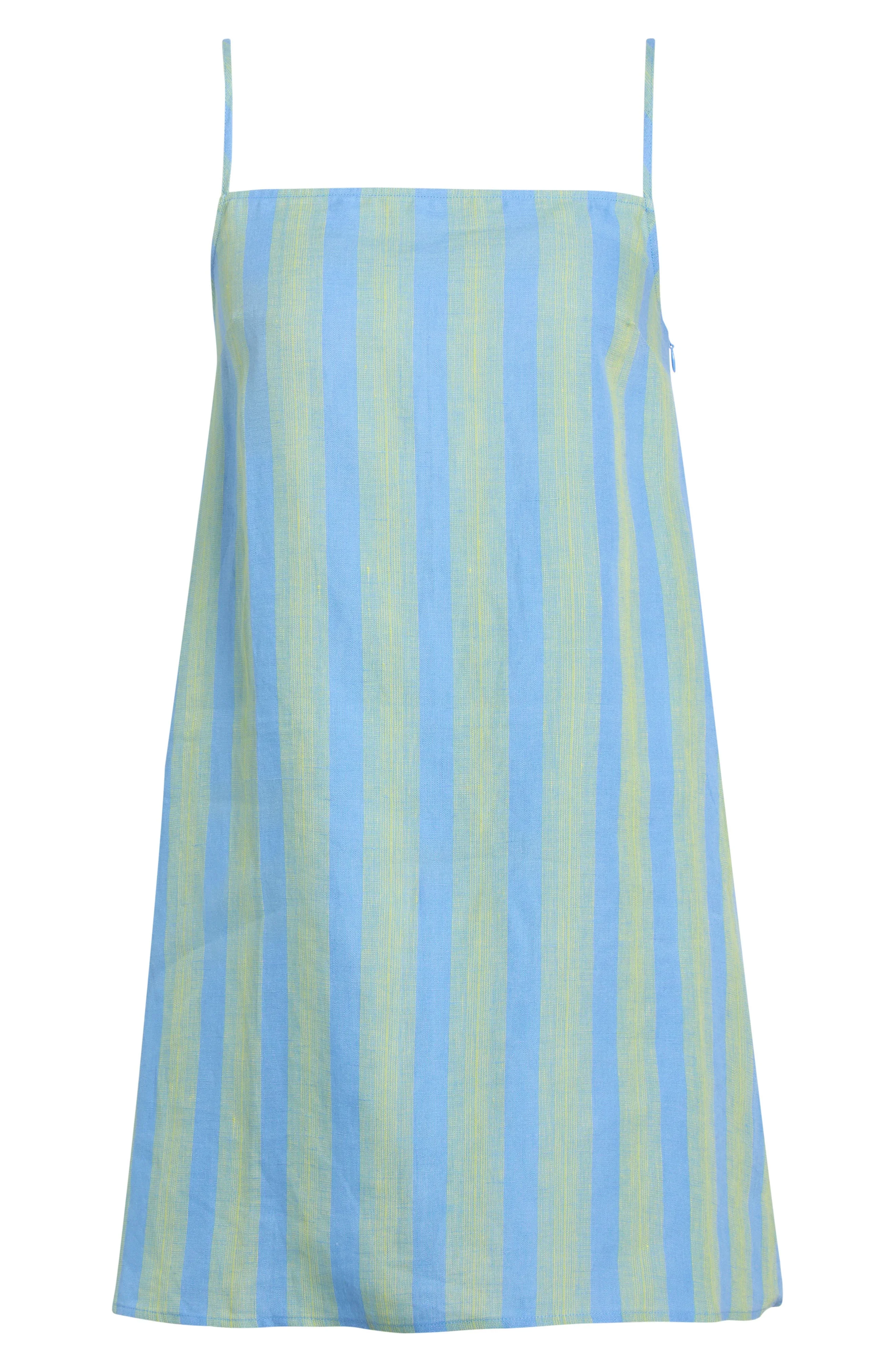 STAUD Laura Stripe Linen Minidress in Seaport Stripe at Nordstrom - 1