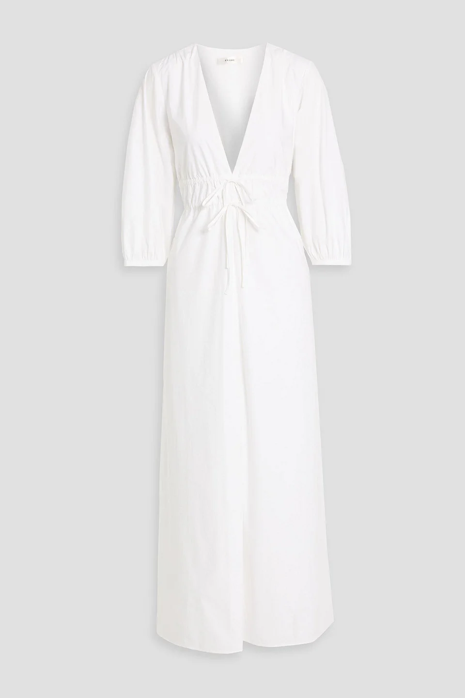 The Cinched cotton-poplin maxi dress - 1