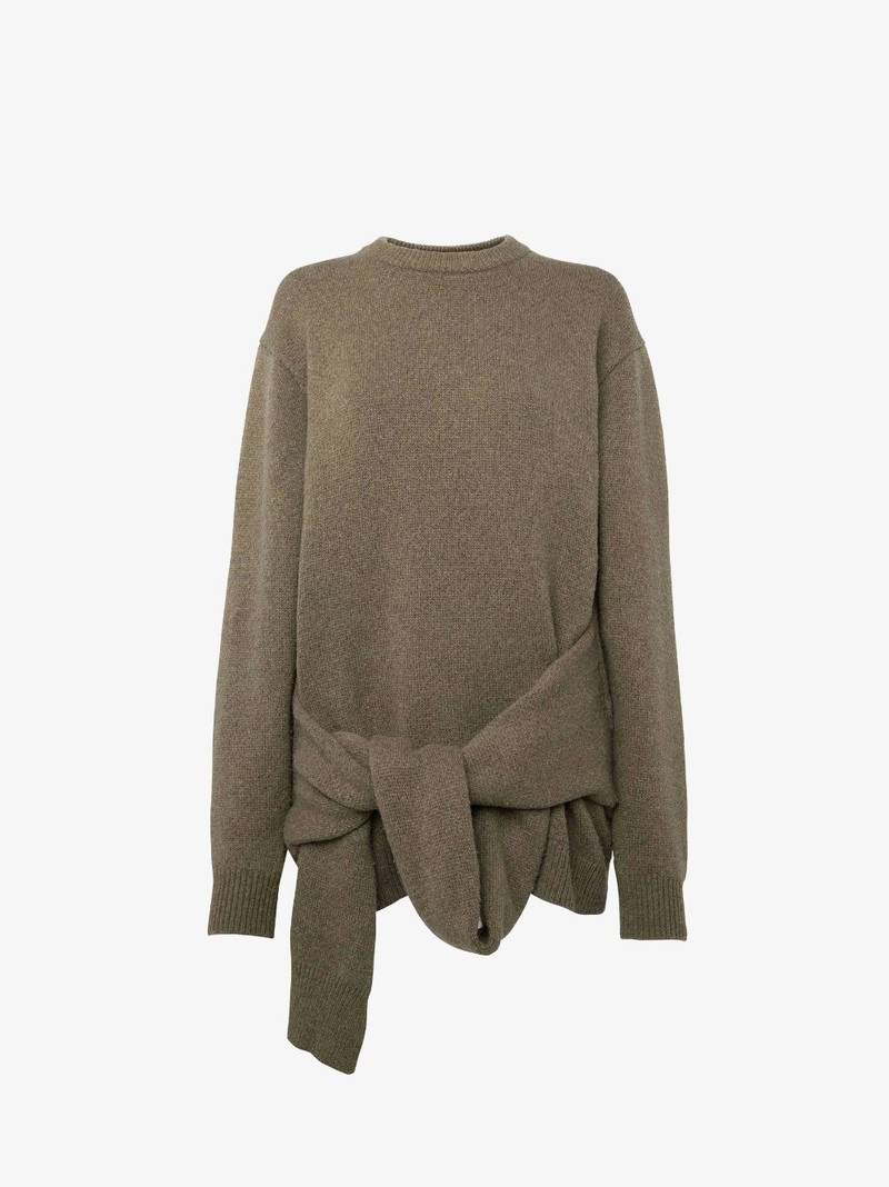 DRAPED TIE-FRONT SWEATER - 1
