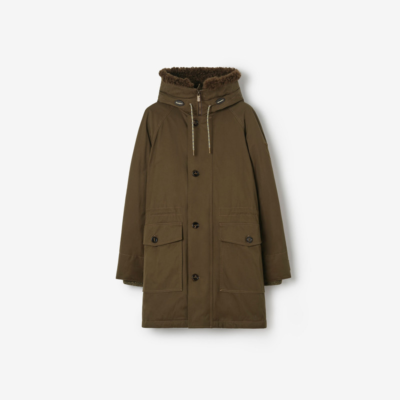 Shearling Trim Gabardine Parka 1