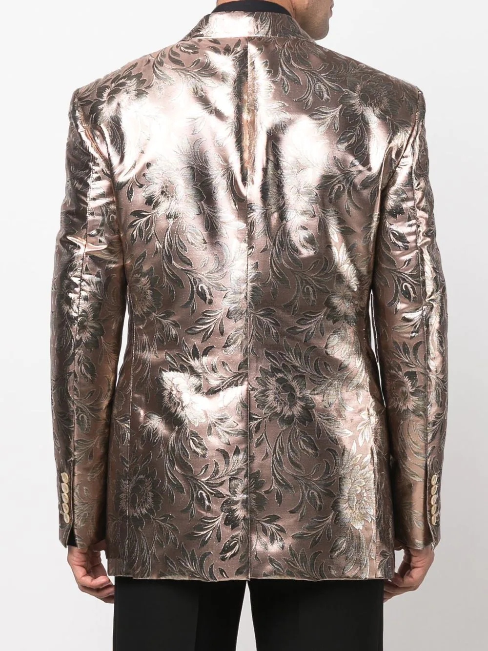 metallic floral pattern blazer - 4