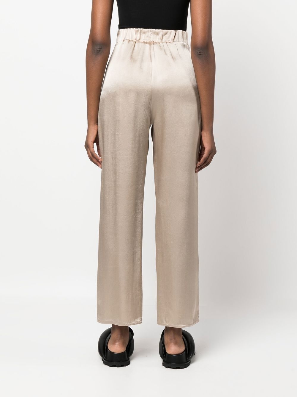 cropped silk palazzo pants - 4