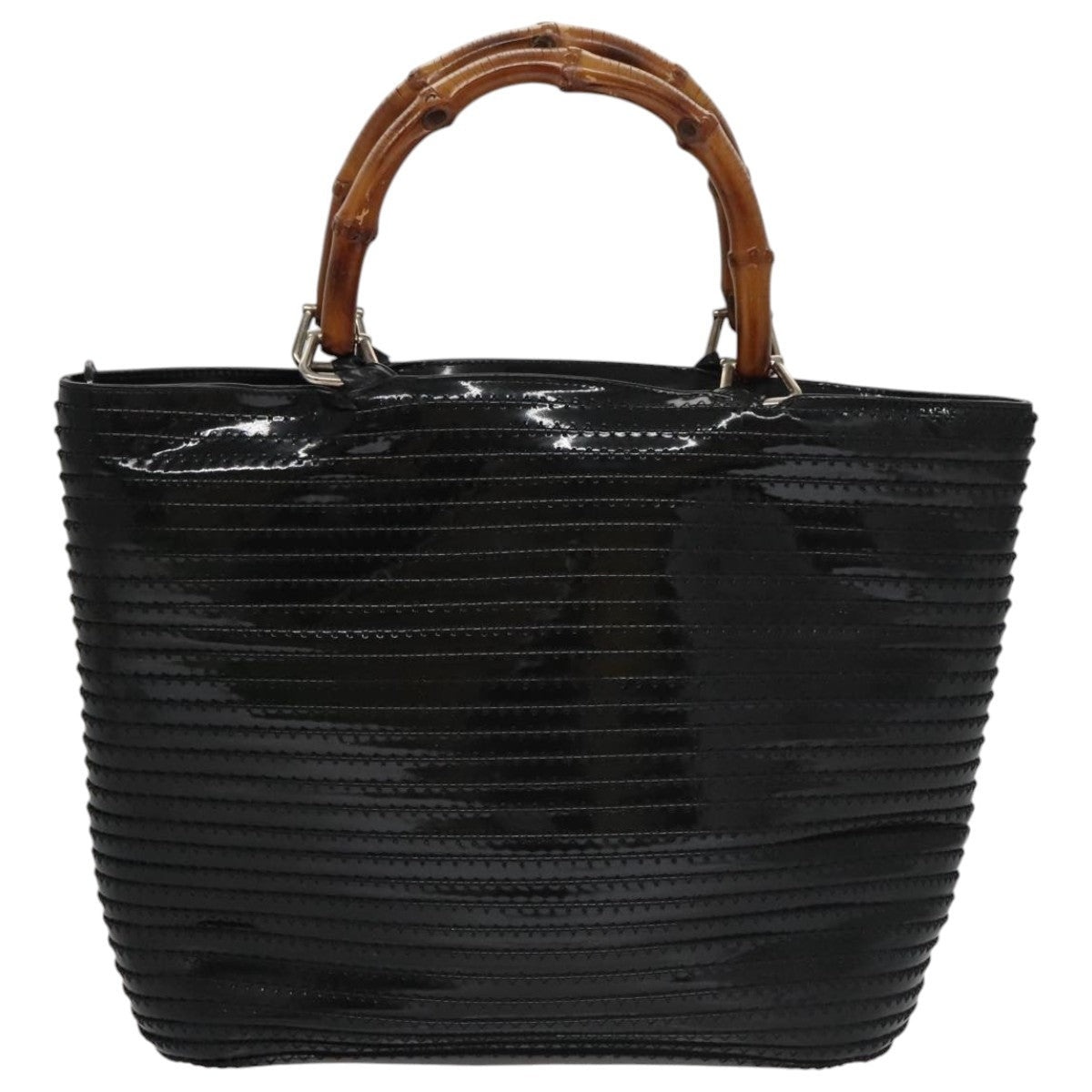 GUCCI Bamboo Hand Bag Enamel Black 002 1817 002 1817 - 3