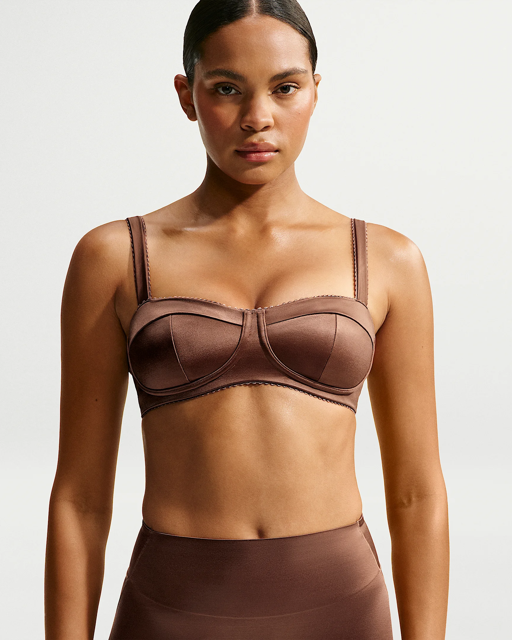 NikeSKIMS Satin Shine Women's Padded Picot Sports Bra - 1