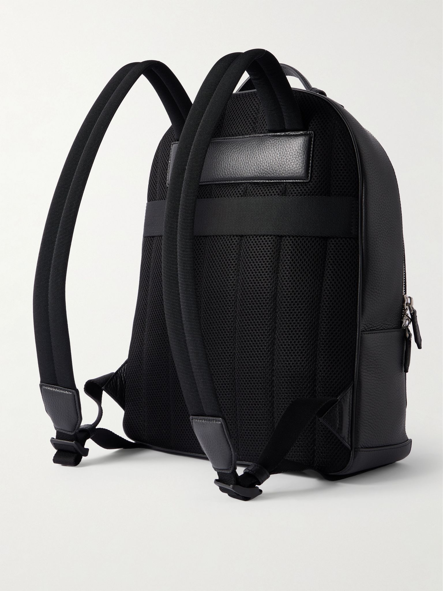 Full-Grain Leather Backpack Black - 3