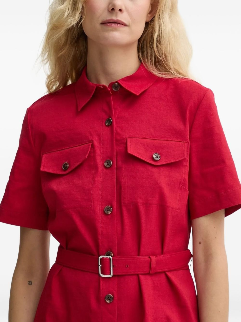 belted shirt mini dress - 3