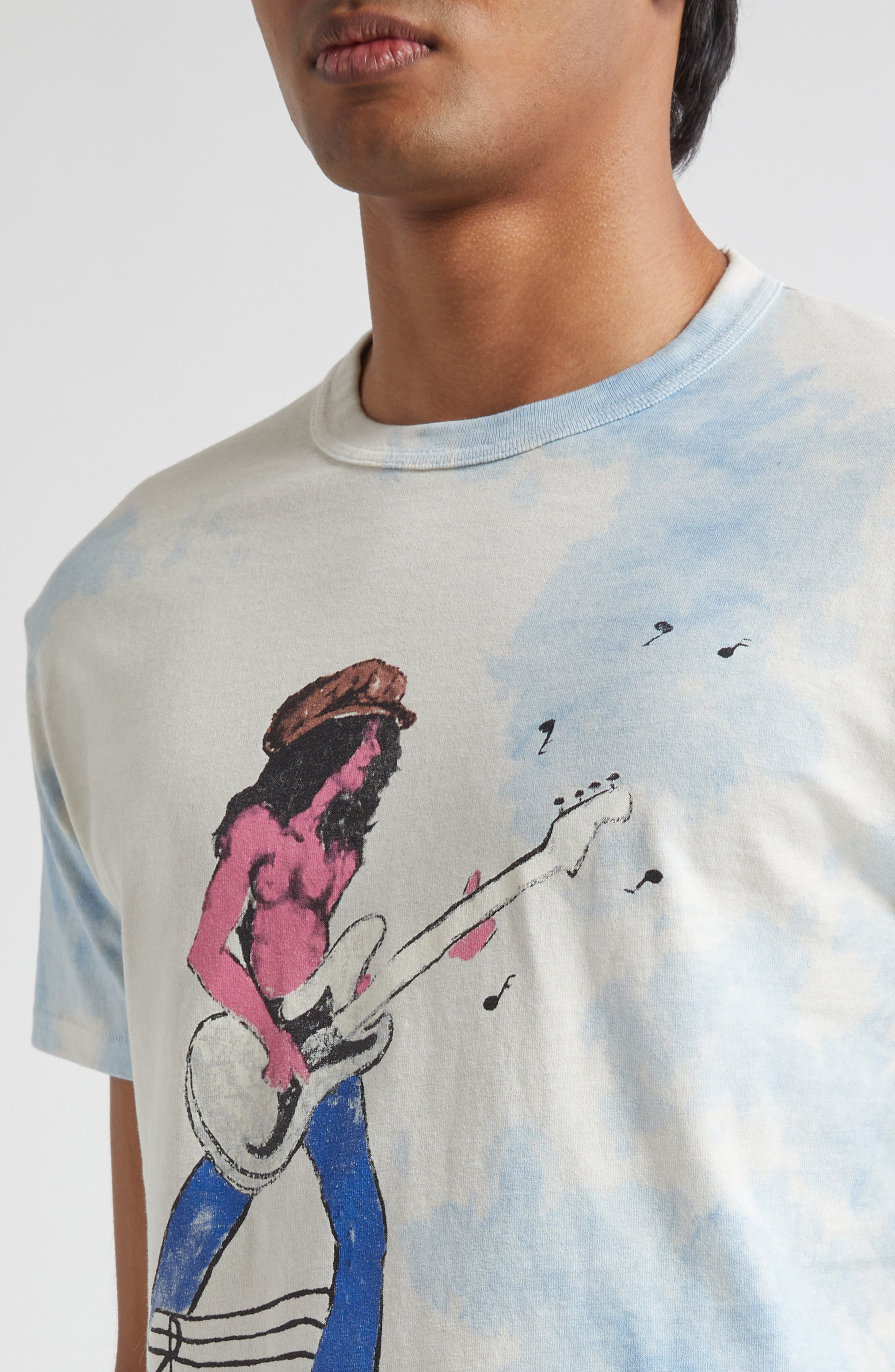 ERL Gender Inclusive Rocker Graphic T-Shirt in White Blue at Nordstrom - 5