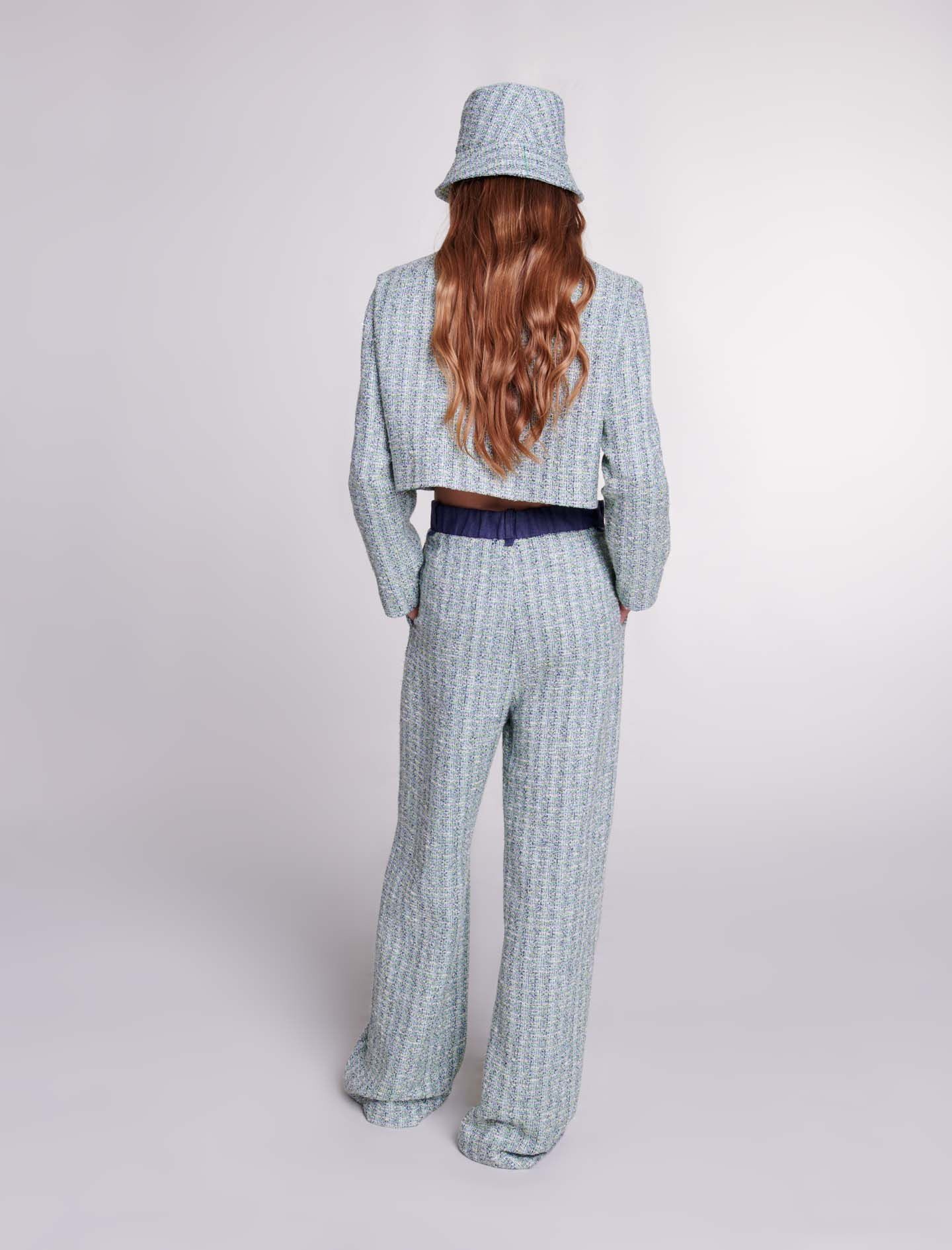 Wide-leg tweed trousers - 5