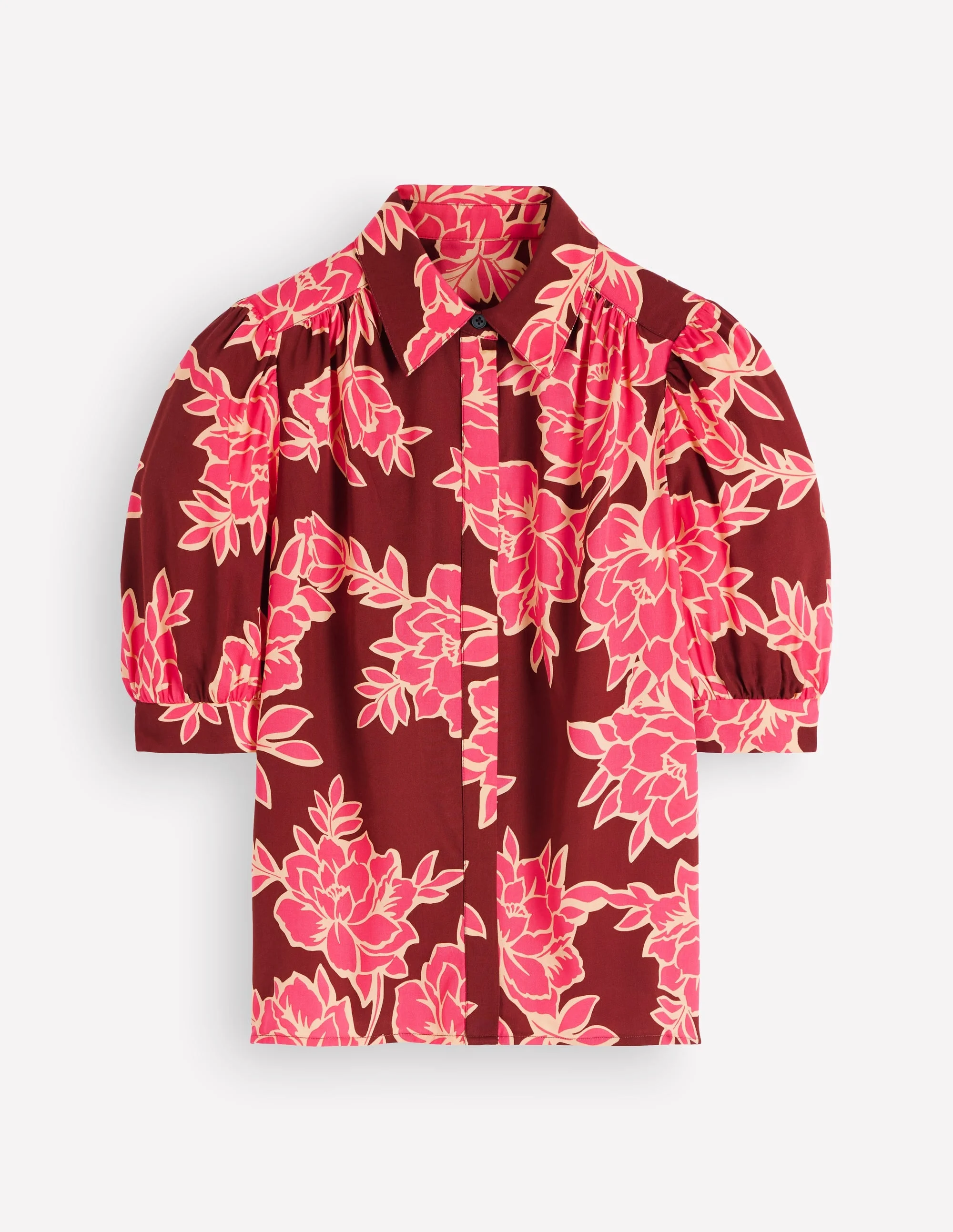 Penelope Viscose Top-Bright Rouge, Enchanted Peony - 1