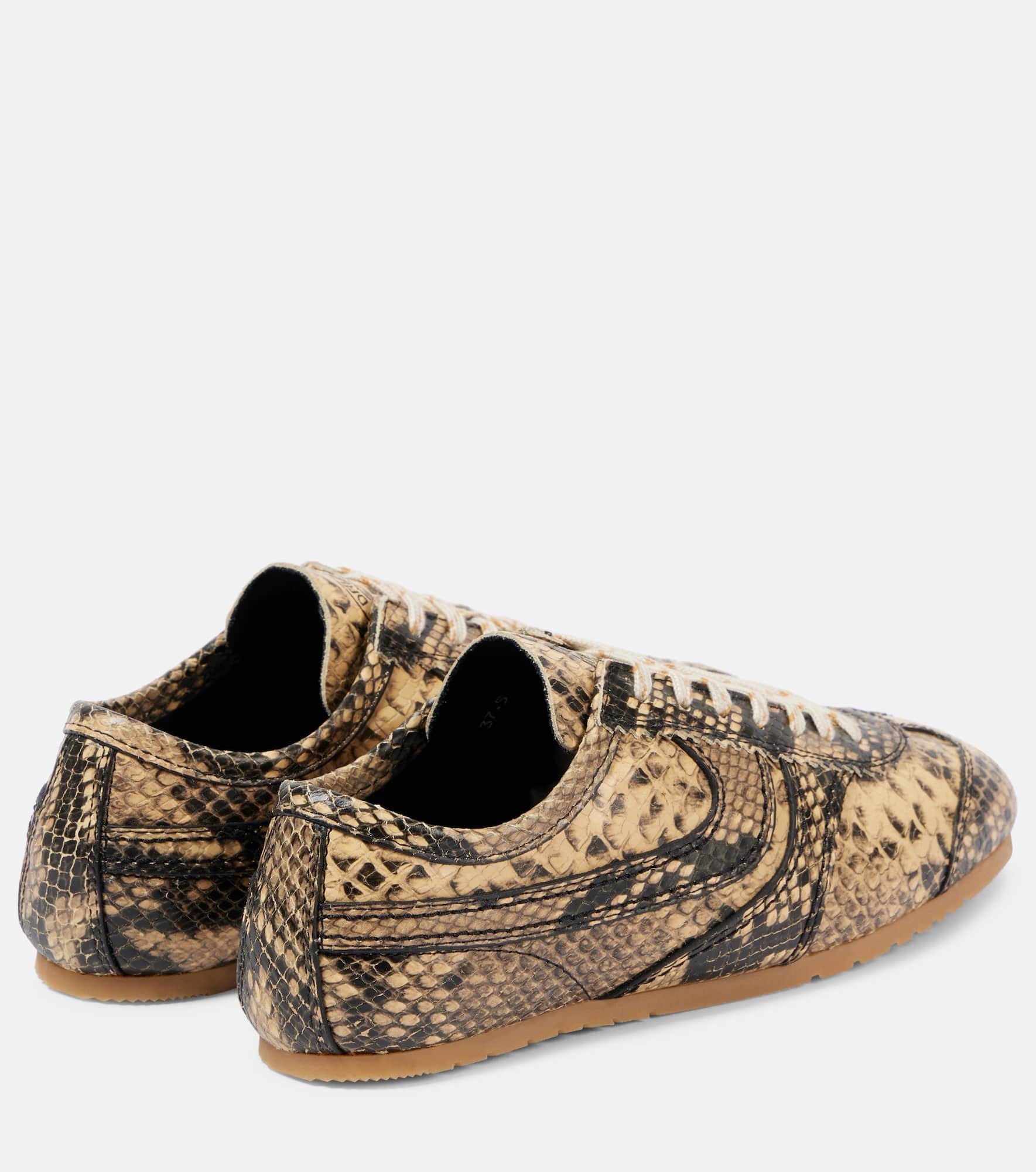 Snake-effect leather sneakers - 2