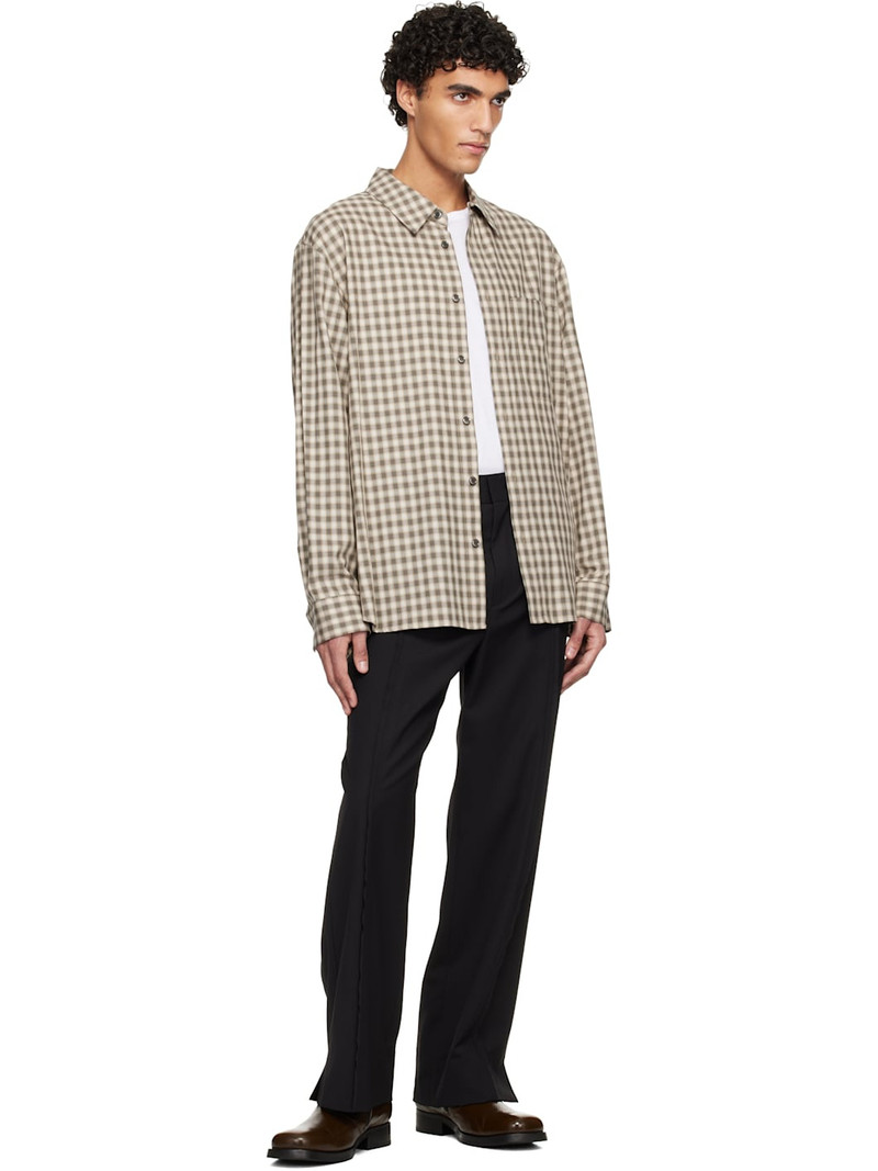 SOLID HOMME Black Panel Slit Wool Trousers outlook