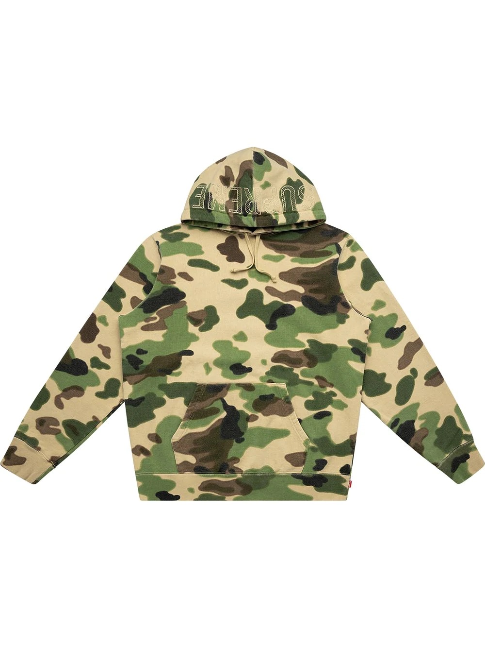 Overdyed camouflage-print cotton hoodie - 1