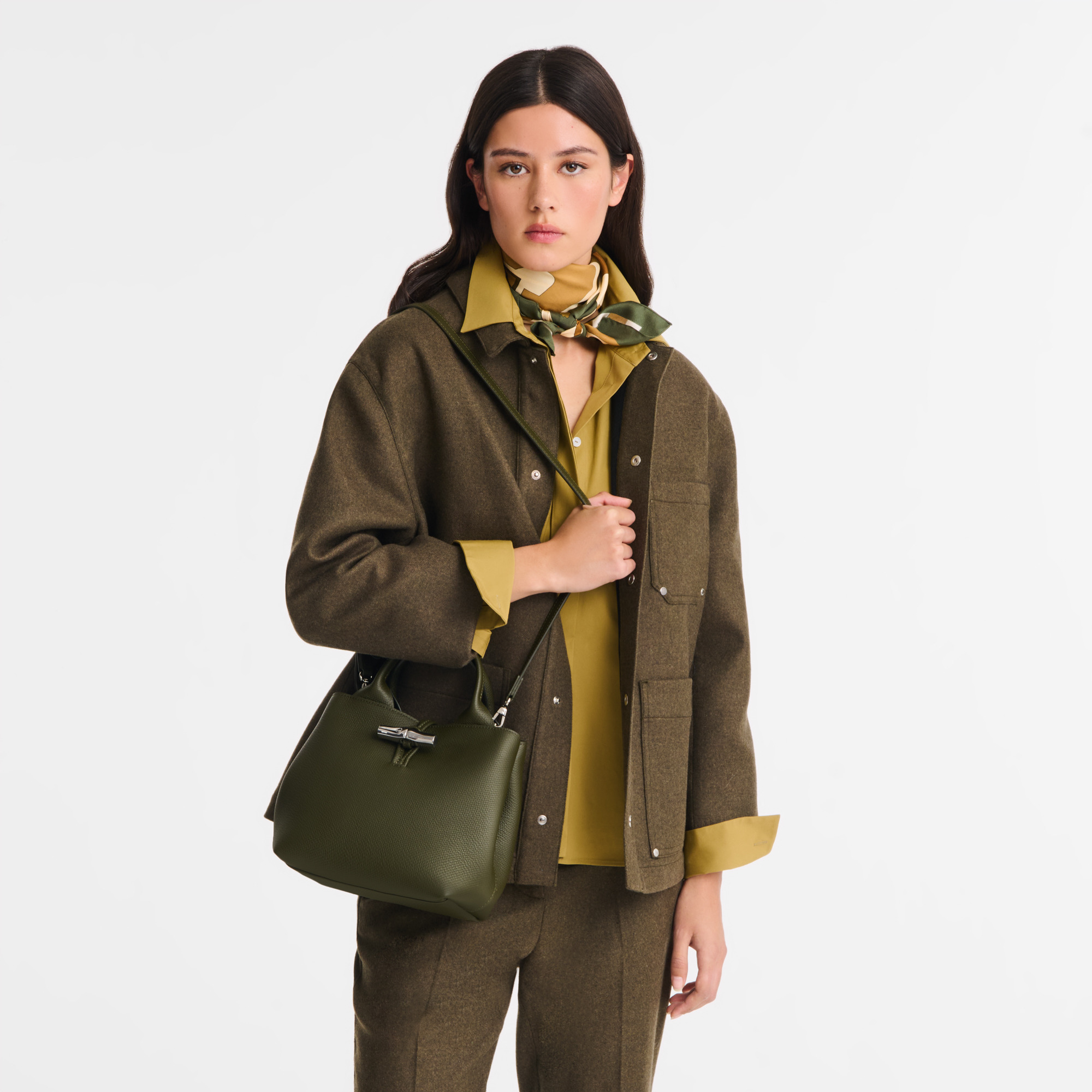 Le Roseau S Handbag Fir - Leather - 2