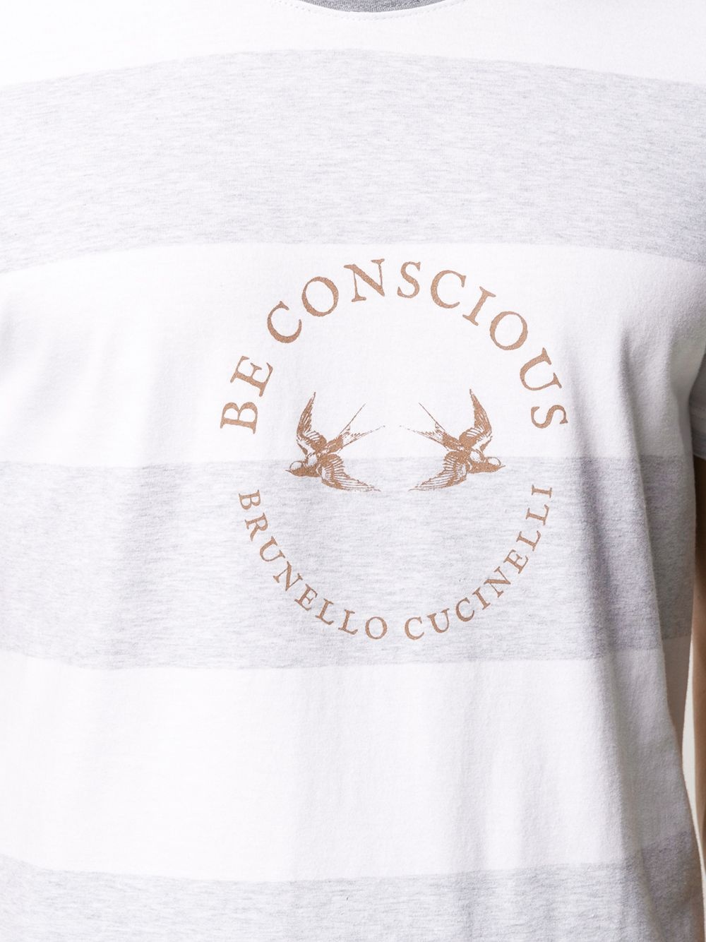 Be Conscious stripe T-shirt - 5