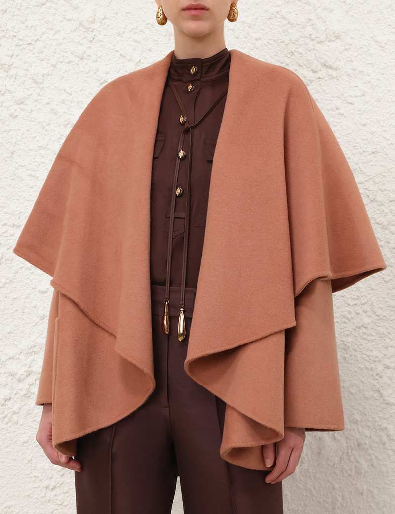 Zimmermann LUNA WOOL TIE NECK CAPE outlook