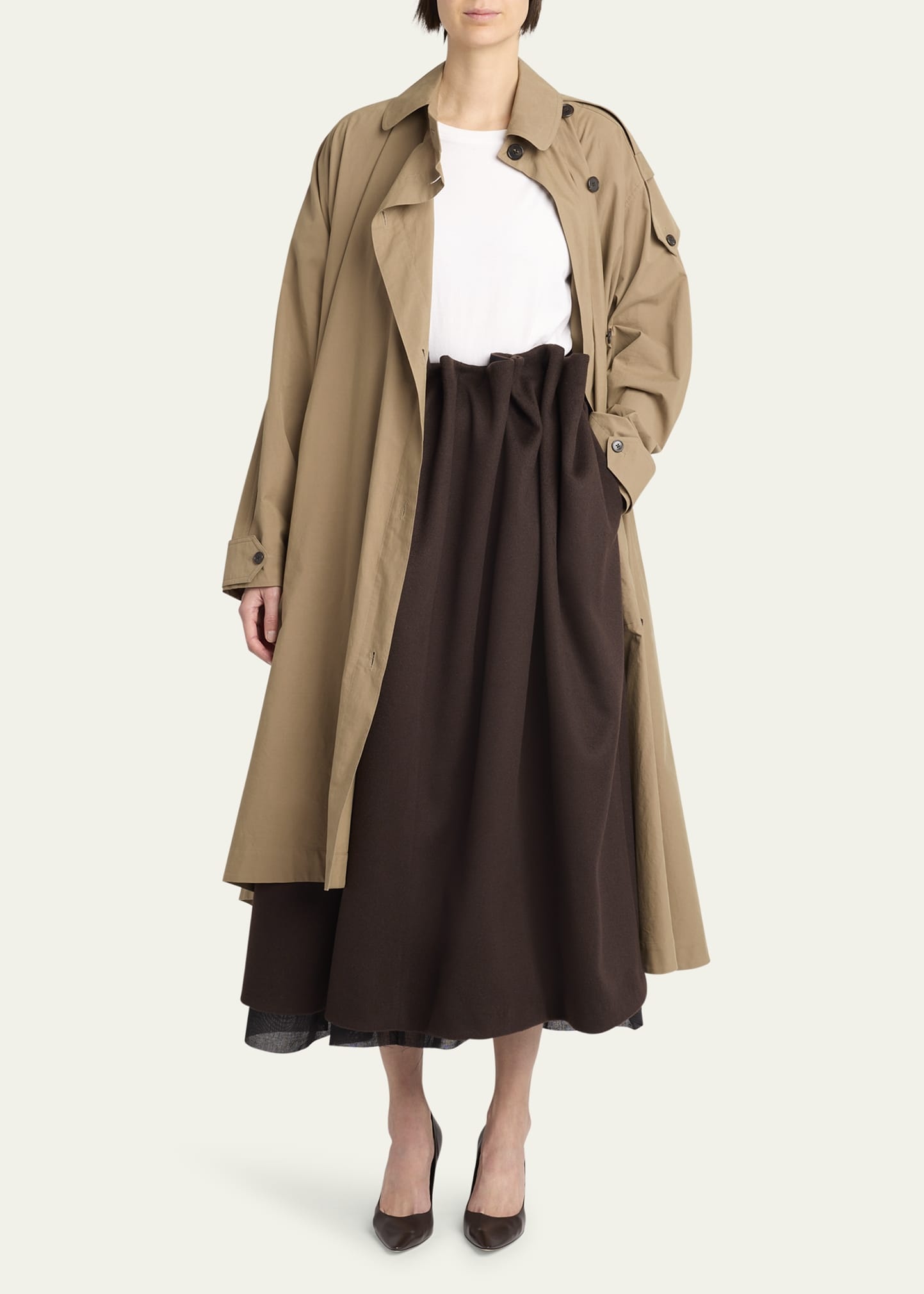 Lamartine Gathered Midi Cashmere Wool Skirt - 2