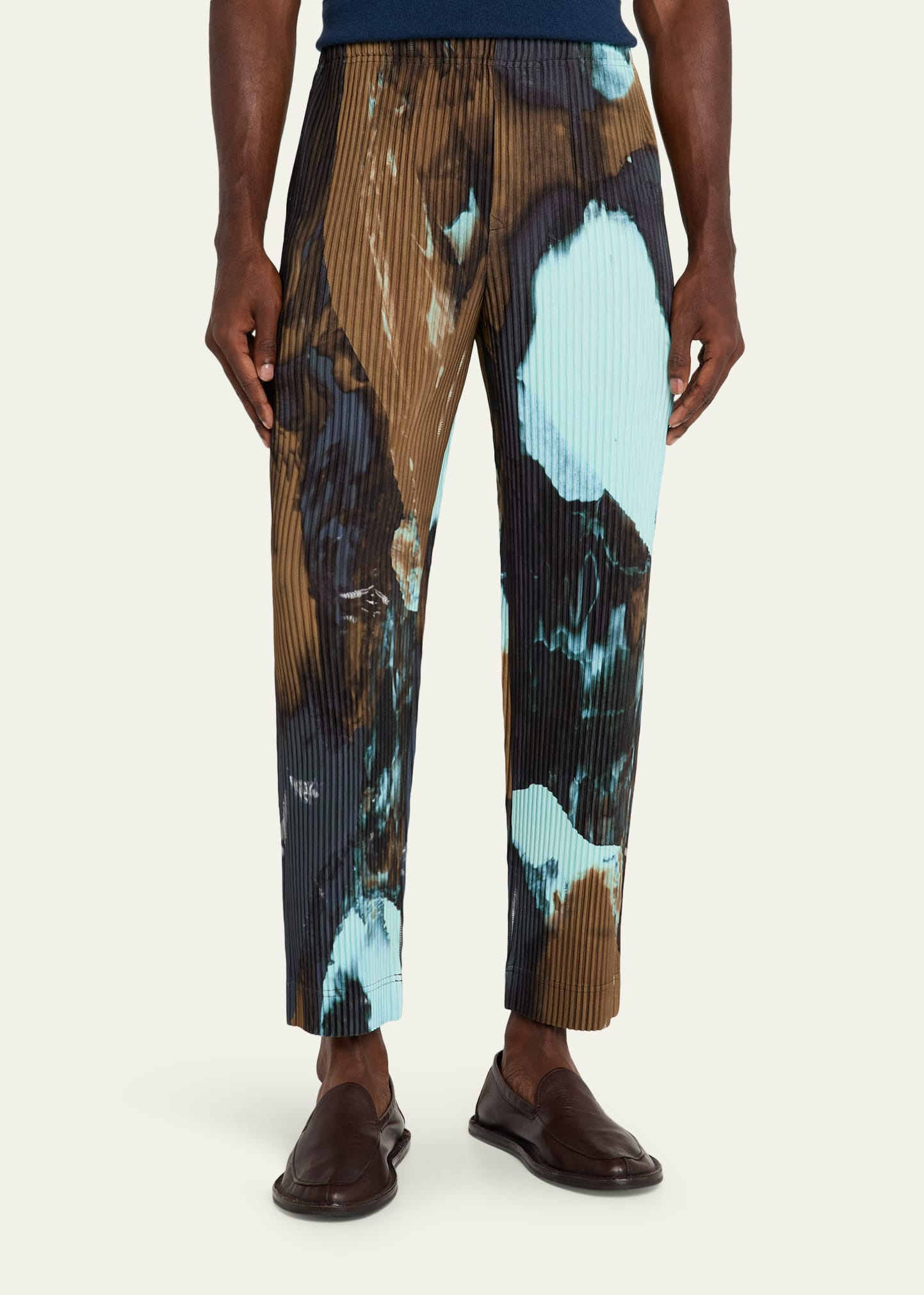 Men's Multi-Agate Pleated Pull-On Pants - 4