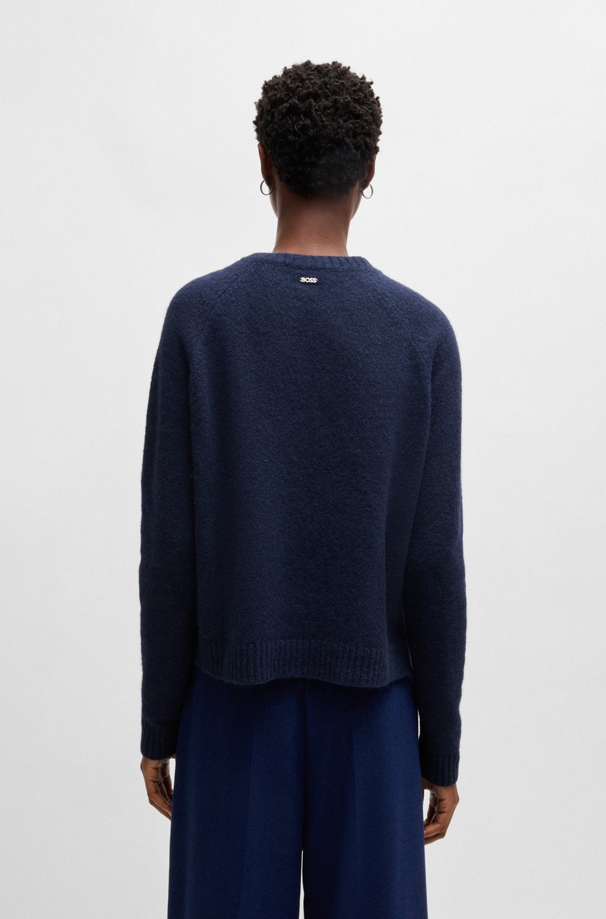 CREW-NECK SWEATER IN STRETCH FABRIC - 4