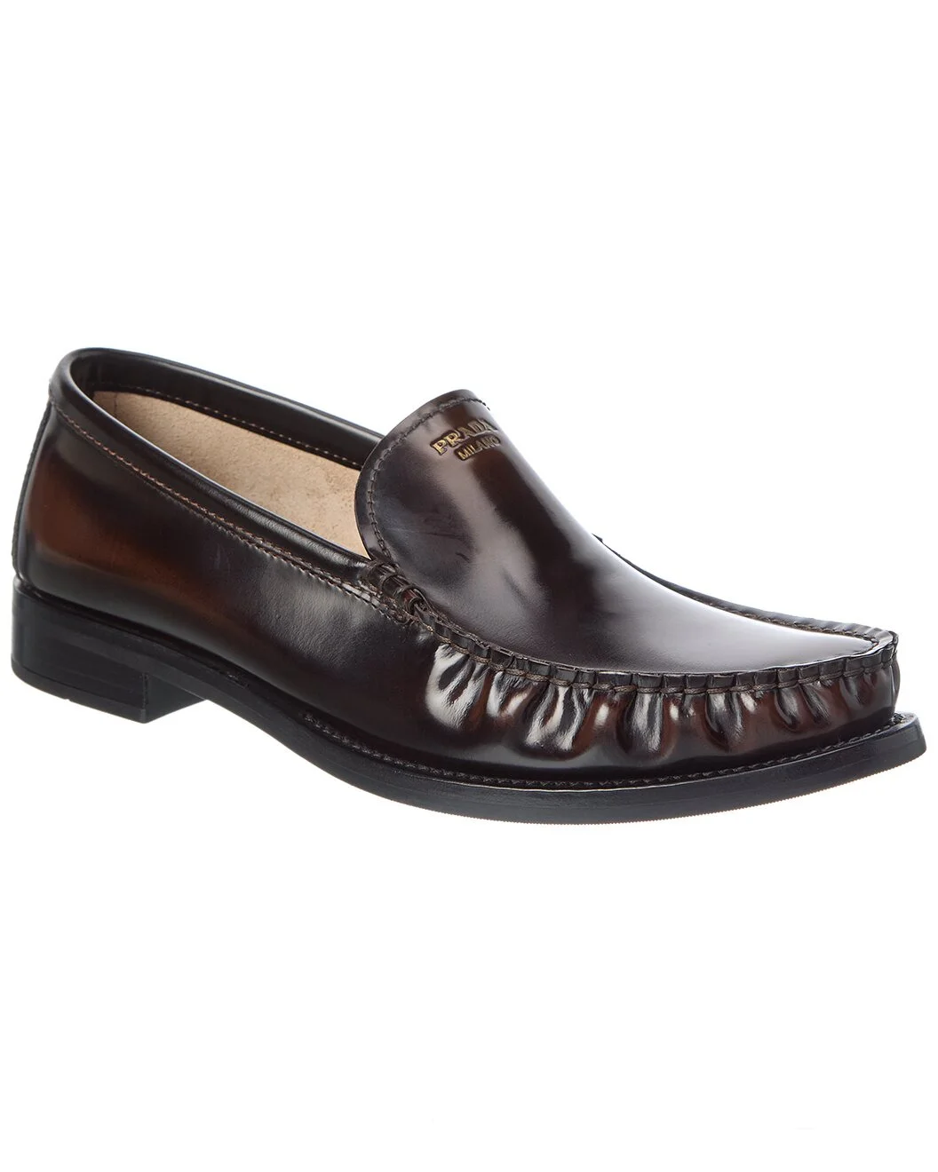 Prada Logo Leather Loafer - 1