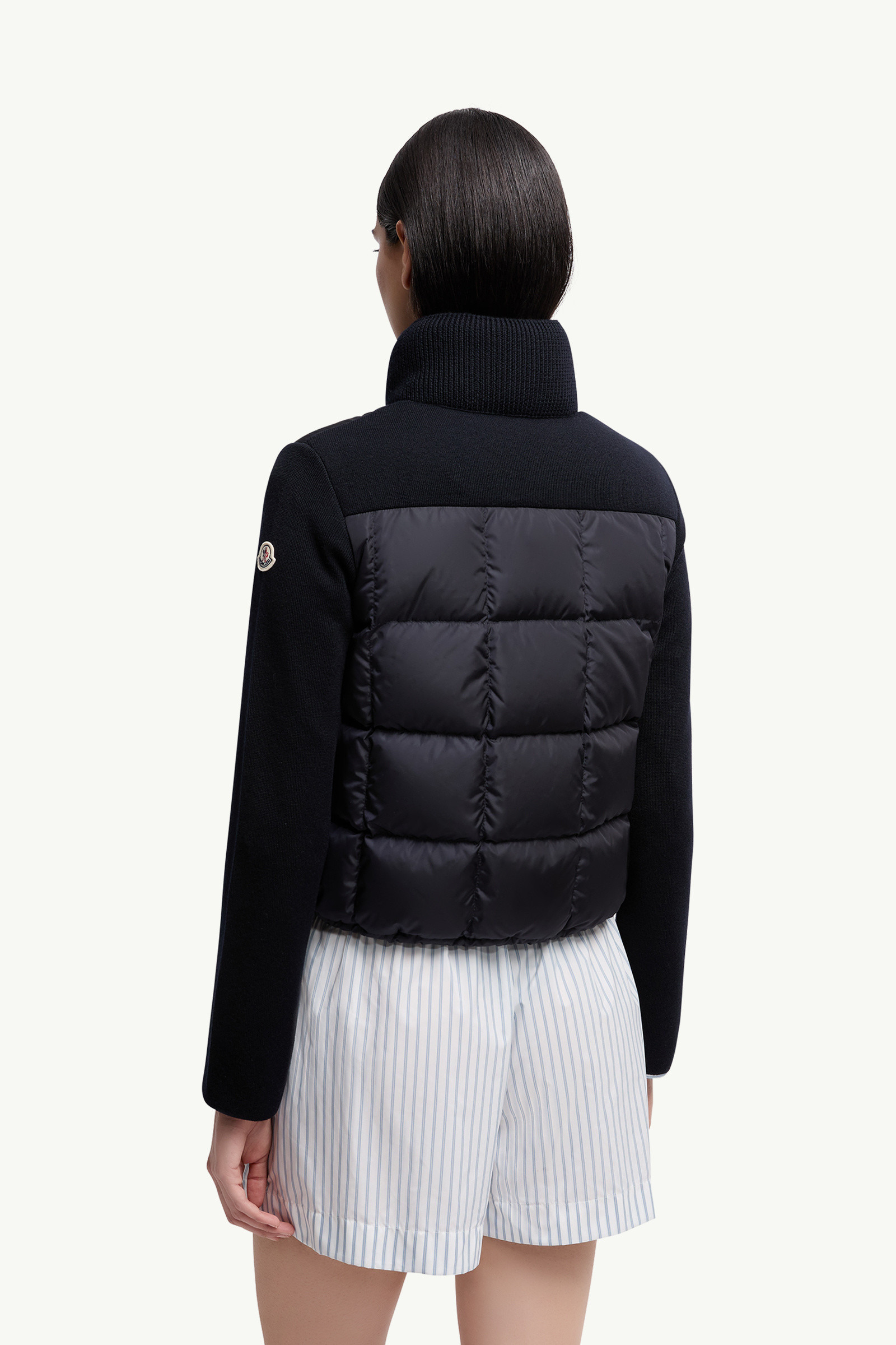 Square-Quilted Padded Wool Zip-Up Cardigan - 5