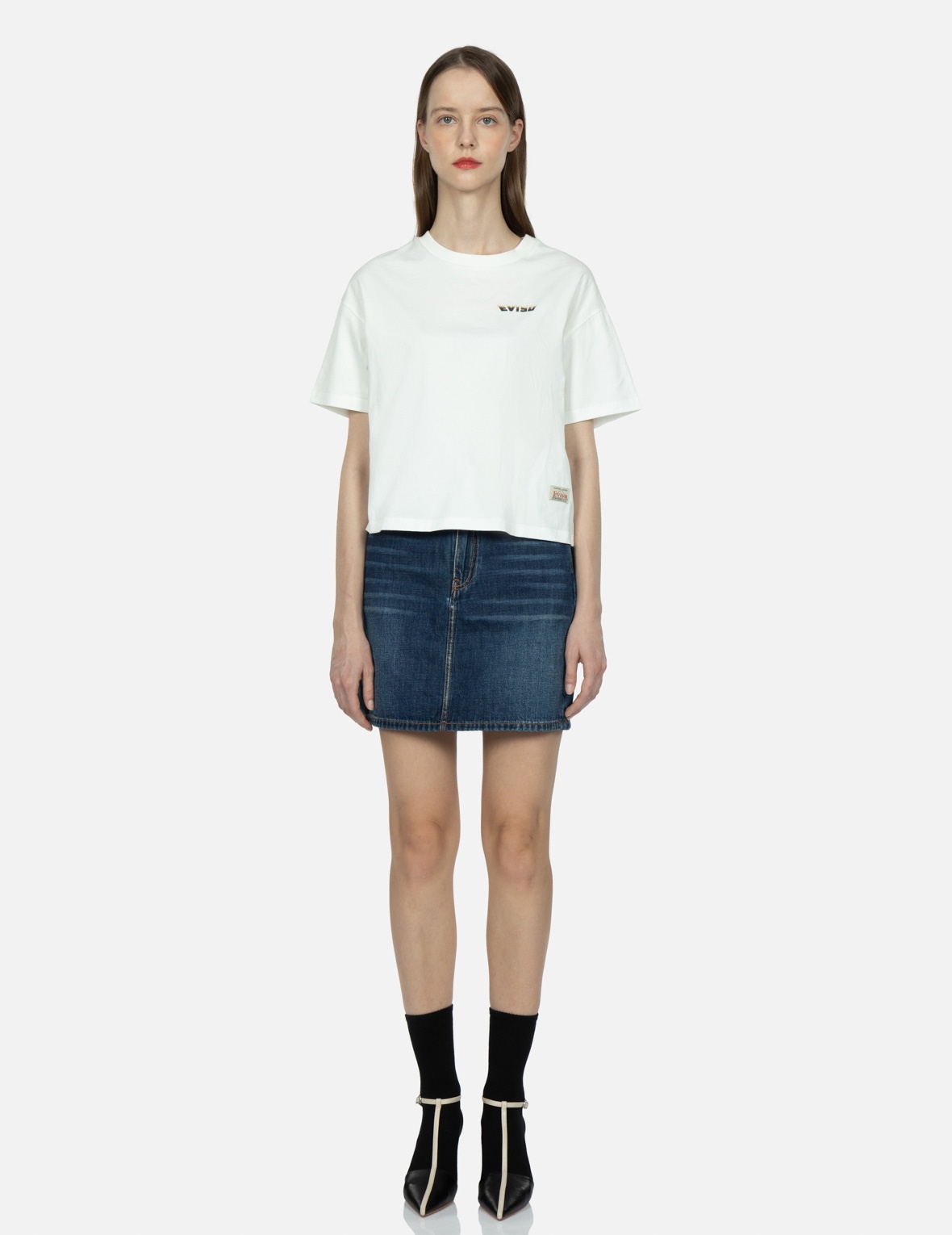 LOGO AND BROCADE-PATTERN KAMON PRINT T-SHIRT - 5