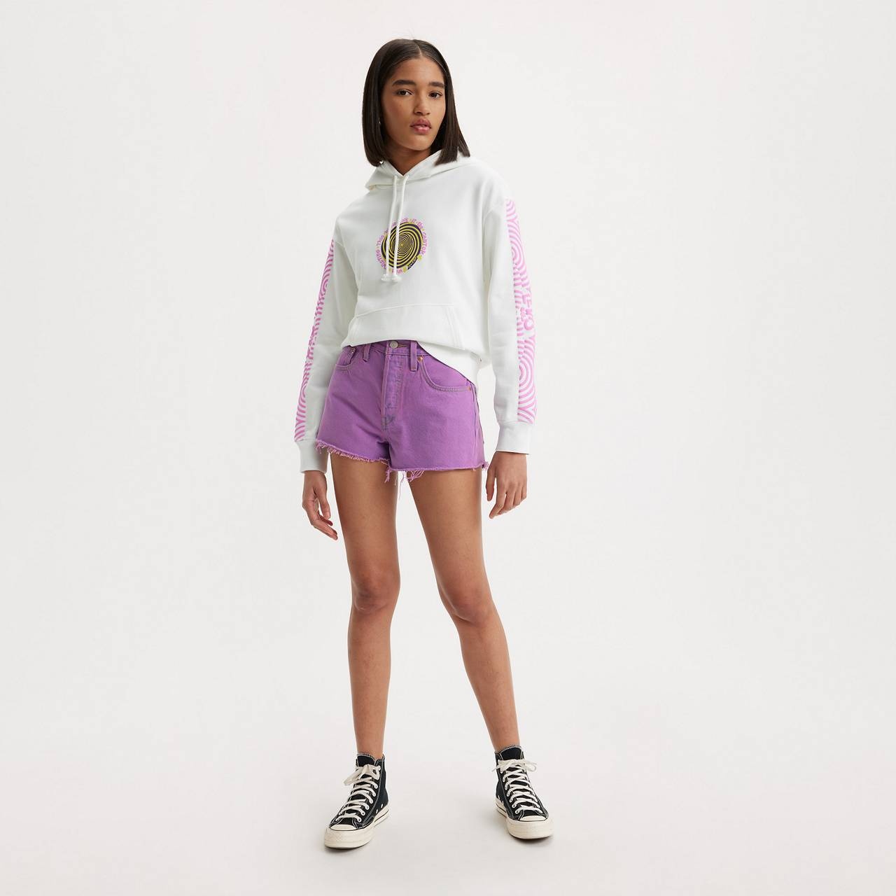 501® HIGH RISE WOMEN'S COLORED DENIM SHORTS - 3