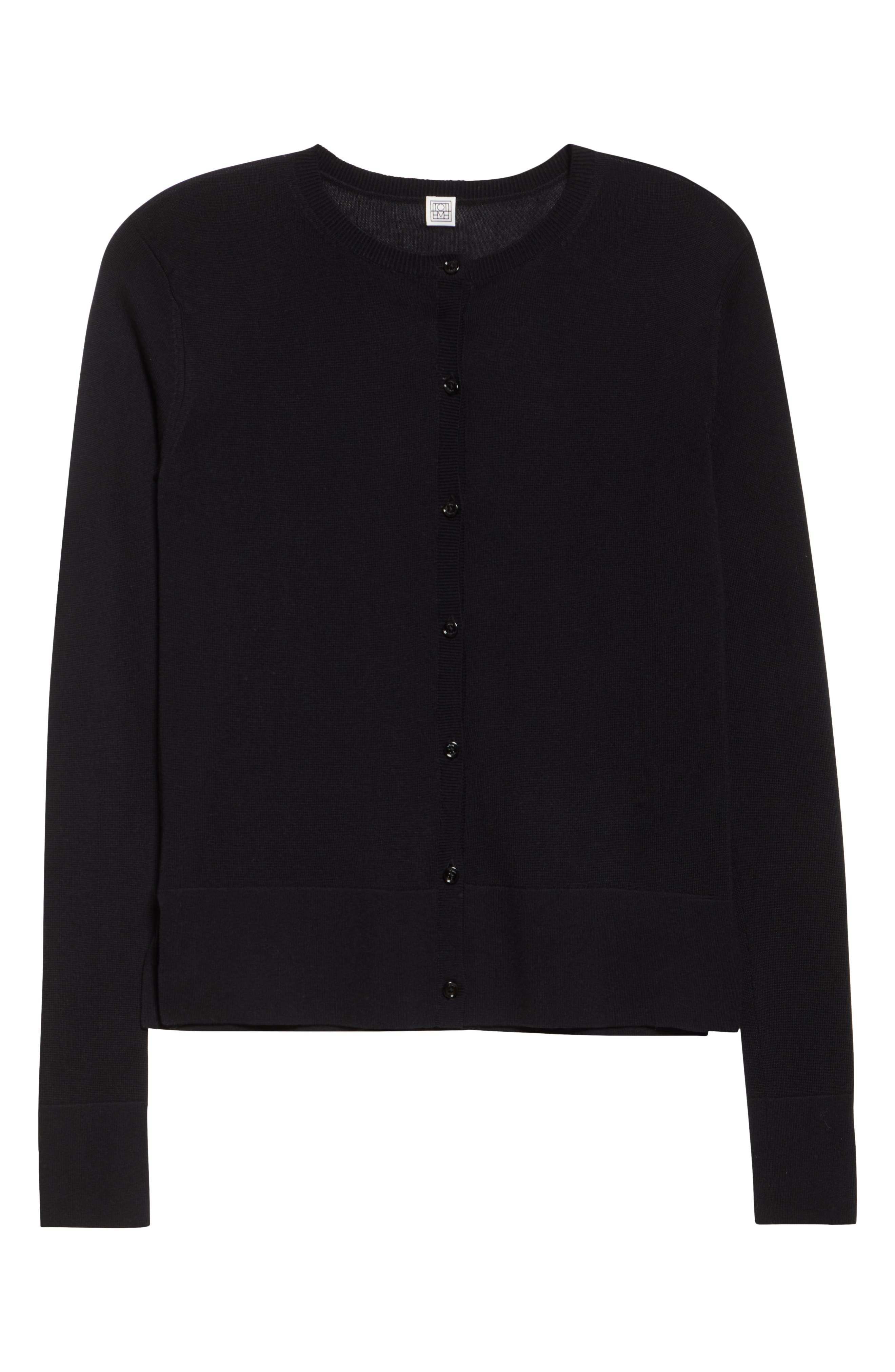 TOTEME Fine Knit Cardigan in Black at Nordstrom - 6