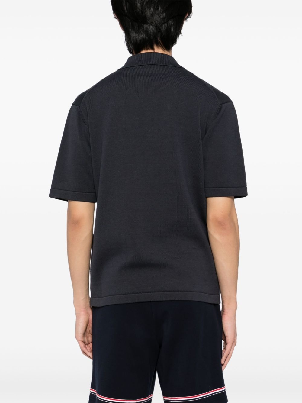 Bold Fox head embroidered knitted polo shirt - 3