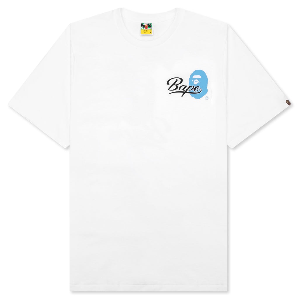 CURSIVE COLLEGE LOGO RELAXED FIT TEE - WHITE - 1