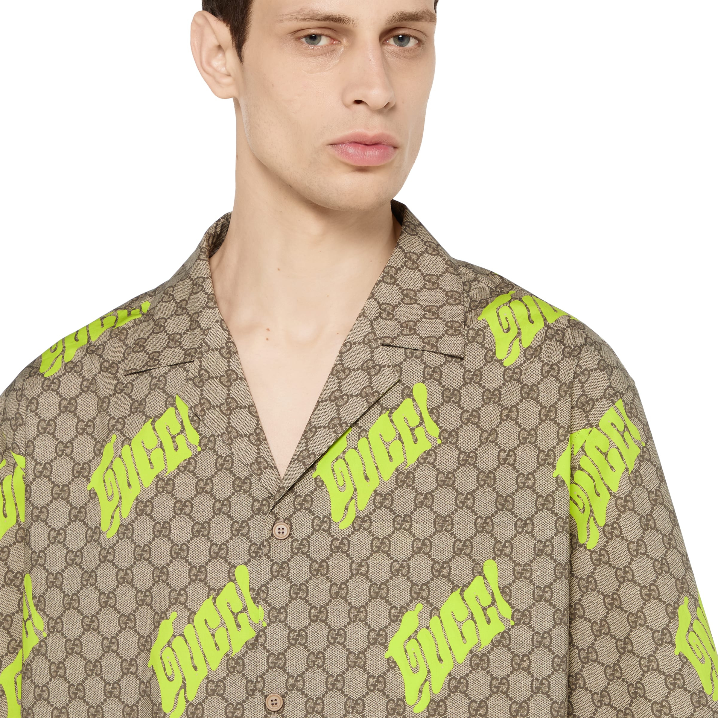 Printed cotton poplin bowling shirt - 5